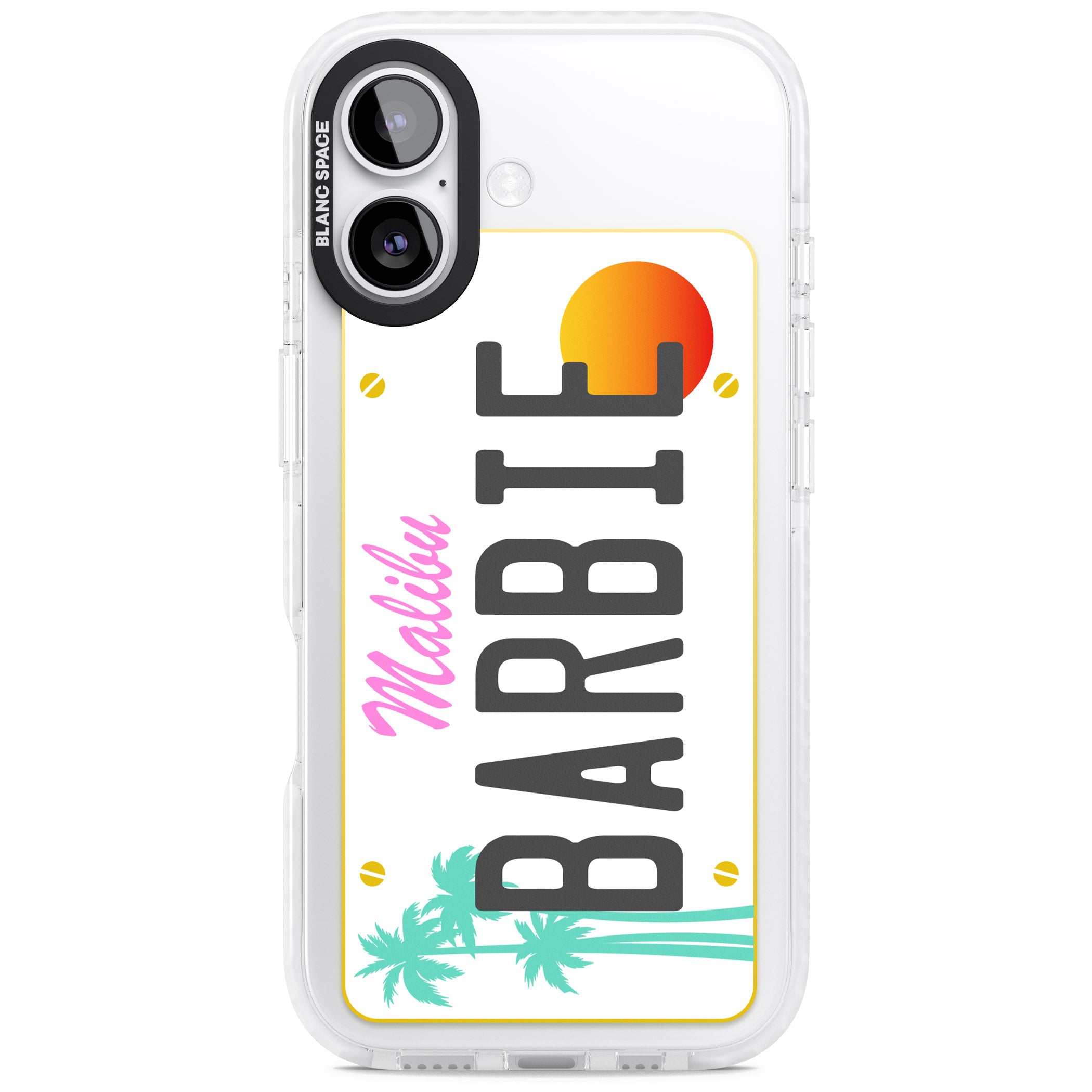 Personalised Malibu License Plate iPhone 17 Impact Pro Clear Phone Case