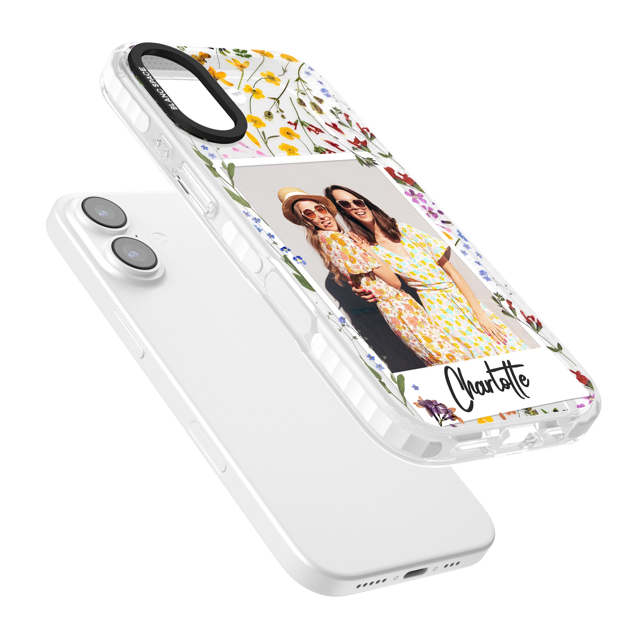 Personalised Wildflower Instant Photo iPhone 17 Impact Pro Clear Phone Case Colours