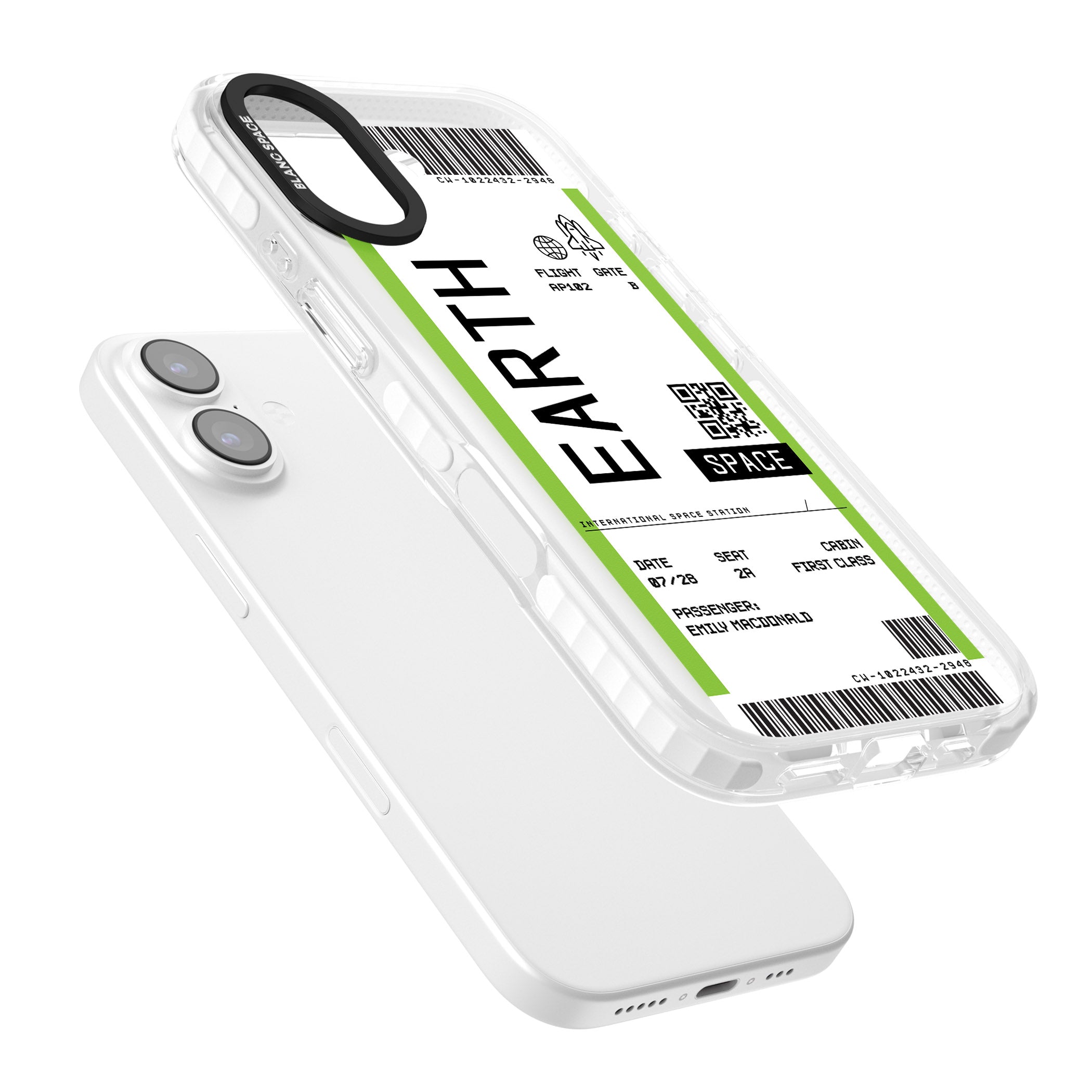 Personalised Earth Travel Ticket iPhone 17 Impact Pro Clear Phone Case Colours