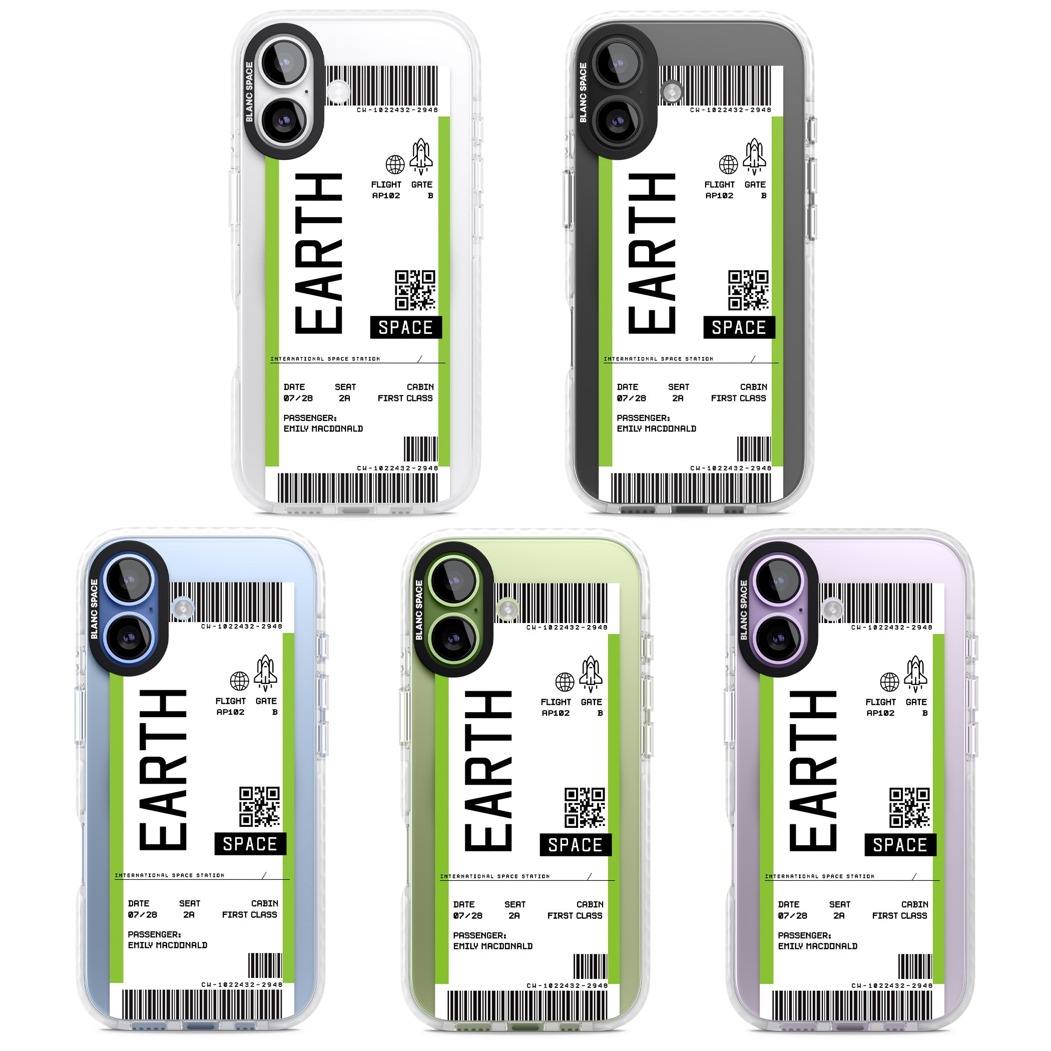 Personalised Earth Travel Ticket iPhone 17 Impact Pro Clear Phone Case APT Impact Protection