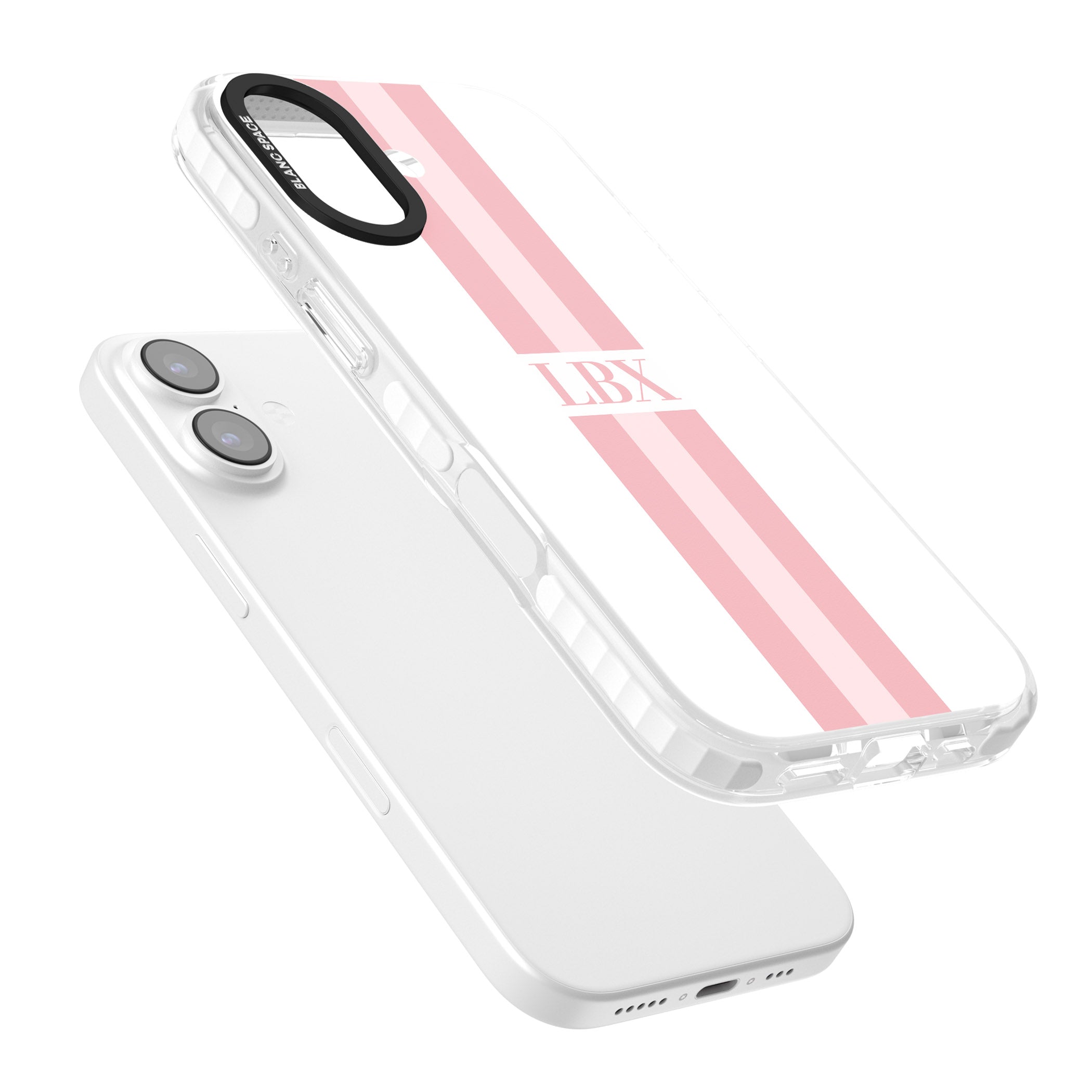 Personalised Minimal Pink Stripe iPhone 17 Impact Pro Clear Phone Case Colours