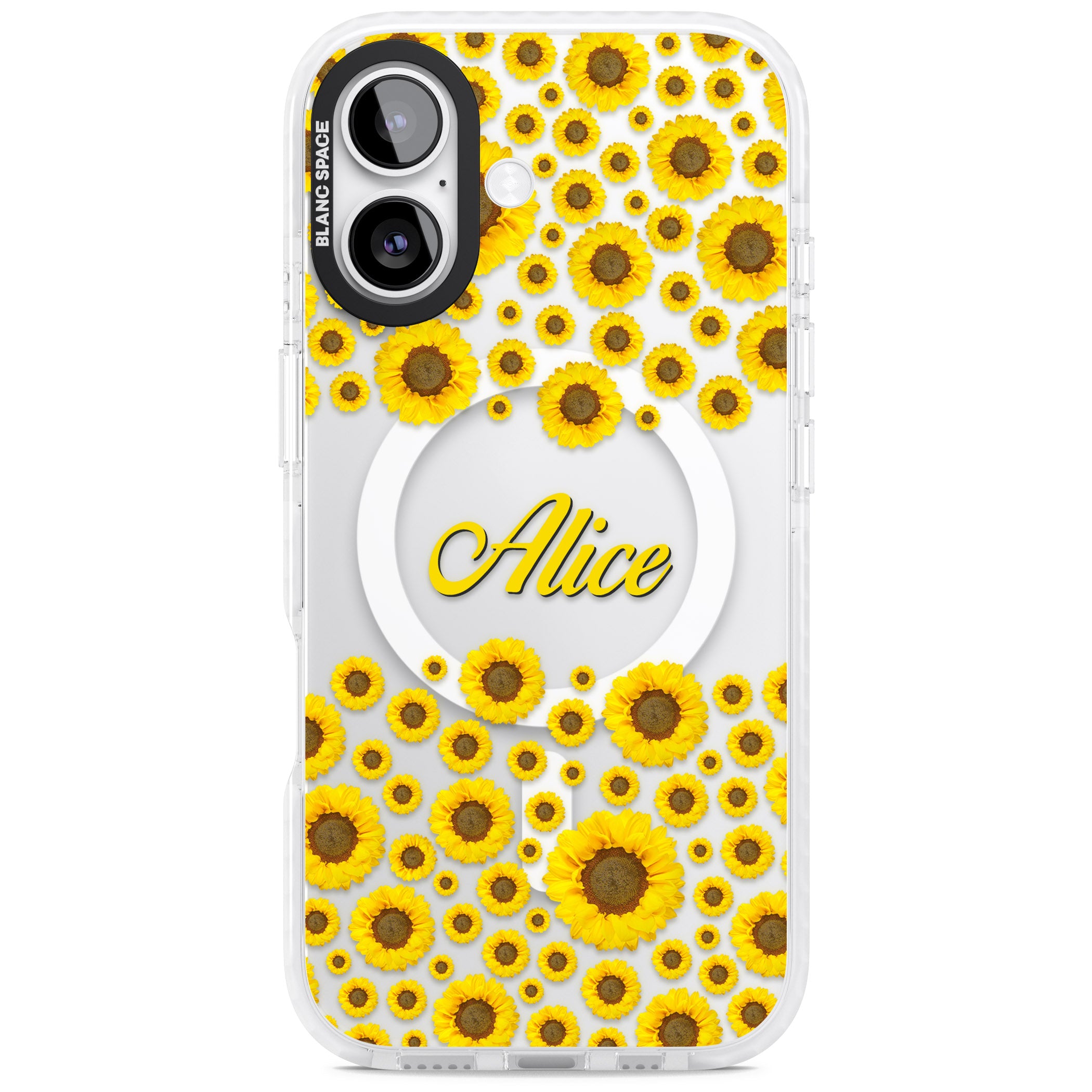 Personalised Sunflowers iPhone 17 Impact Pro Clear Phone Case