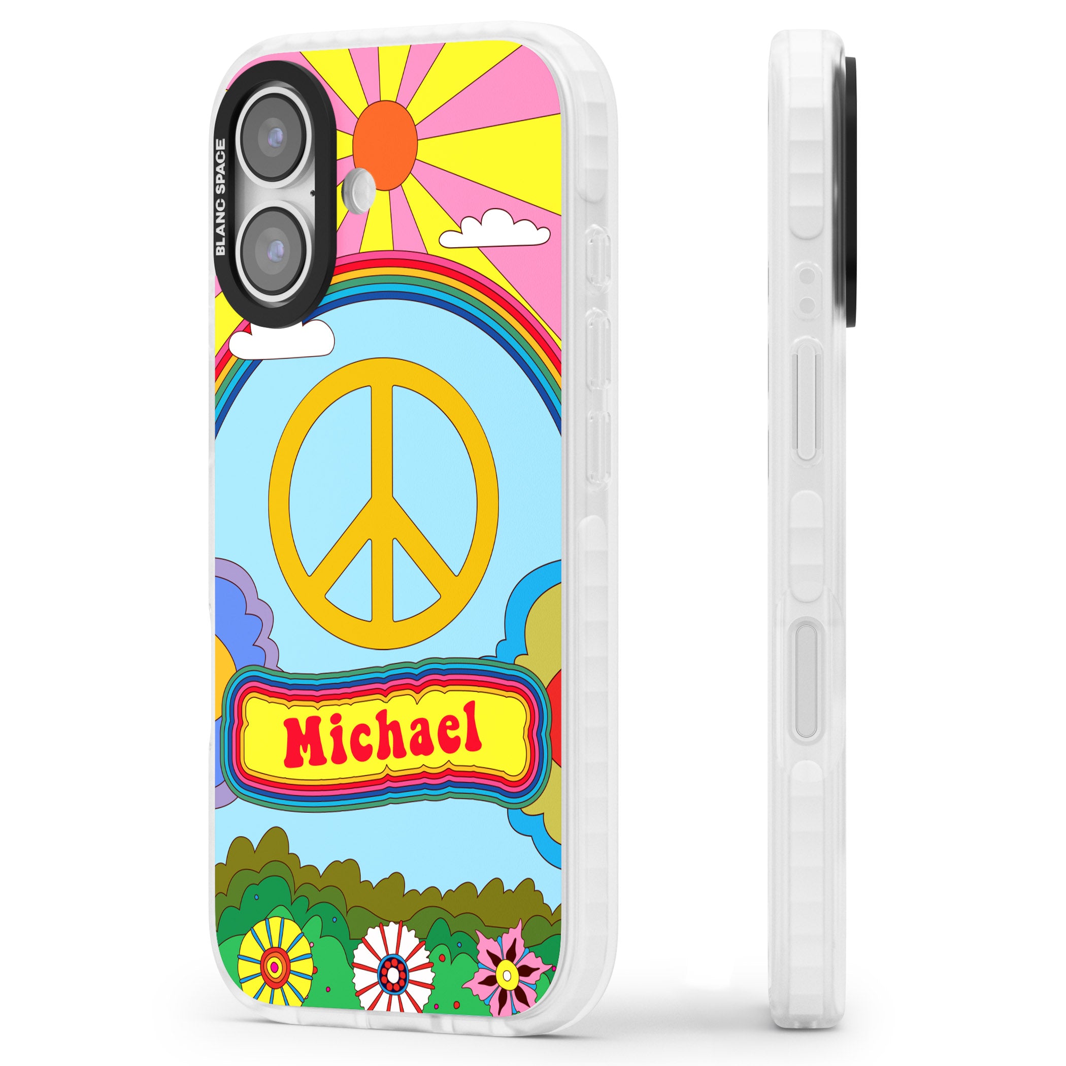 Personalised Happy Days iPhone 17 Impact Pro Clear Phone Case Side Profile