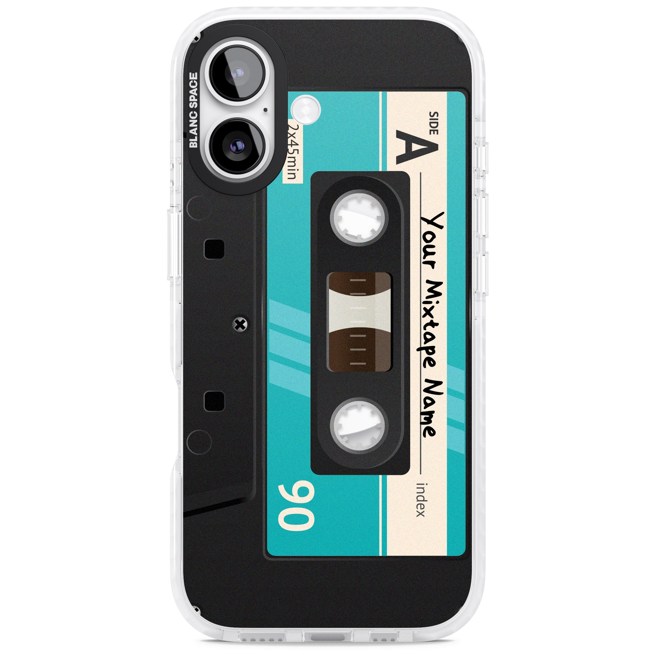 Personalised Retro Mixtape Dark iPhone 17 Impact Pro Clear Phone Case