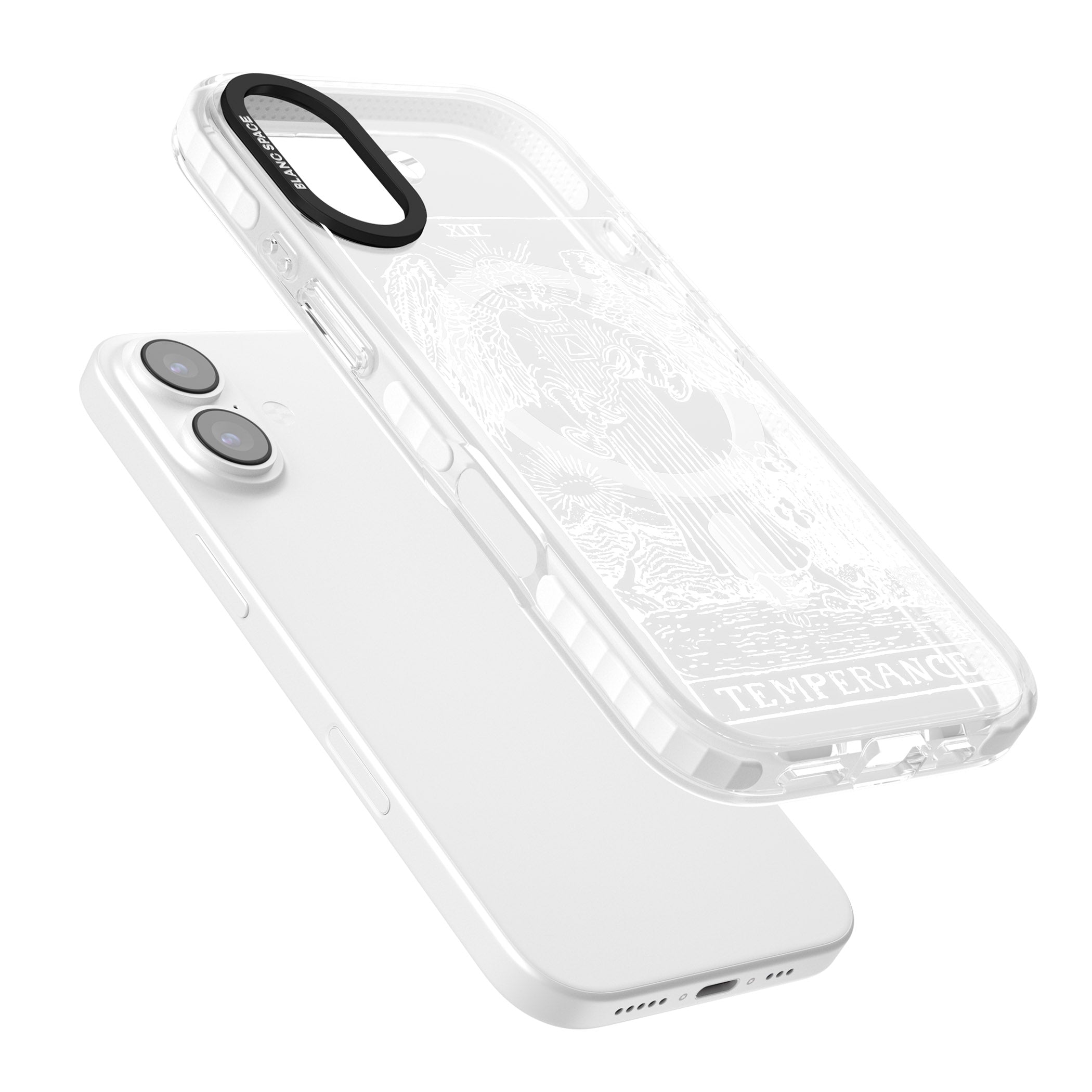 Personalised Temperance Tarot Card (White) iPhone 17 Impact Pro Clear Phone Case Colours