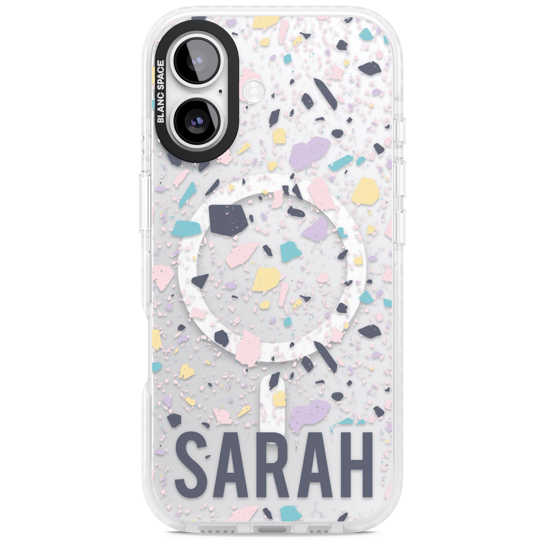 Personalised Pastel Terrazzo iPhone 17 Impact Pro Clear Phone Case