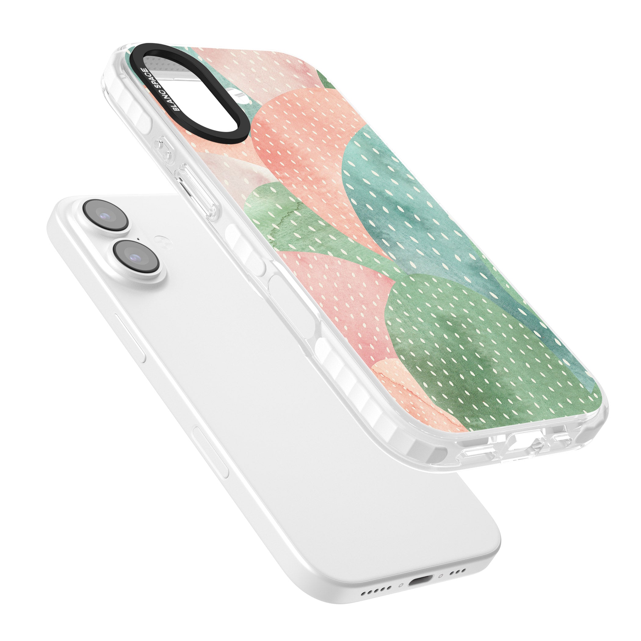 Pastel Cacti Pattern iPhone 17 Impact Pro Clear Phone Case Colours