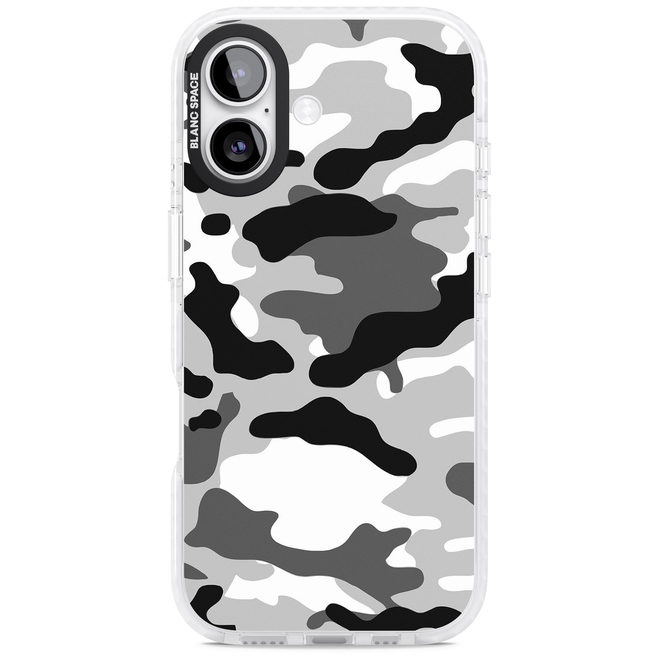 Grey Camo iPhone 17 Impact Pro Clear Phone Case