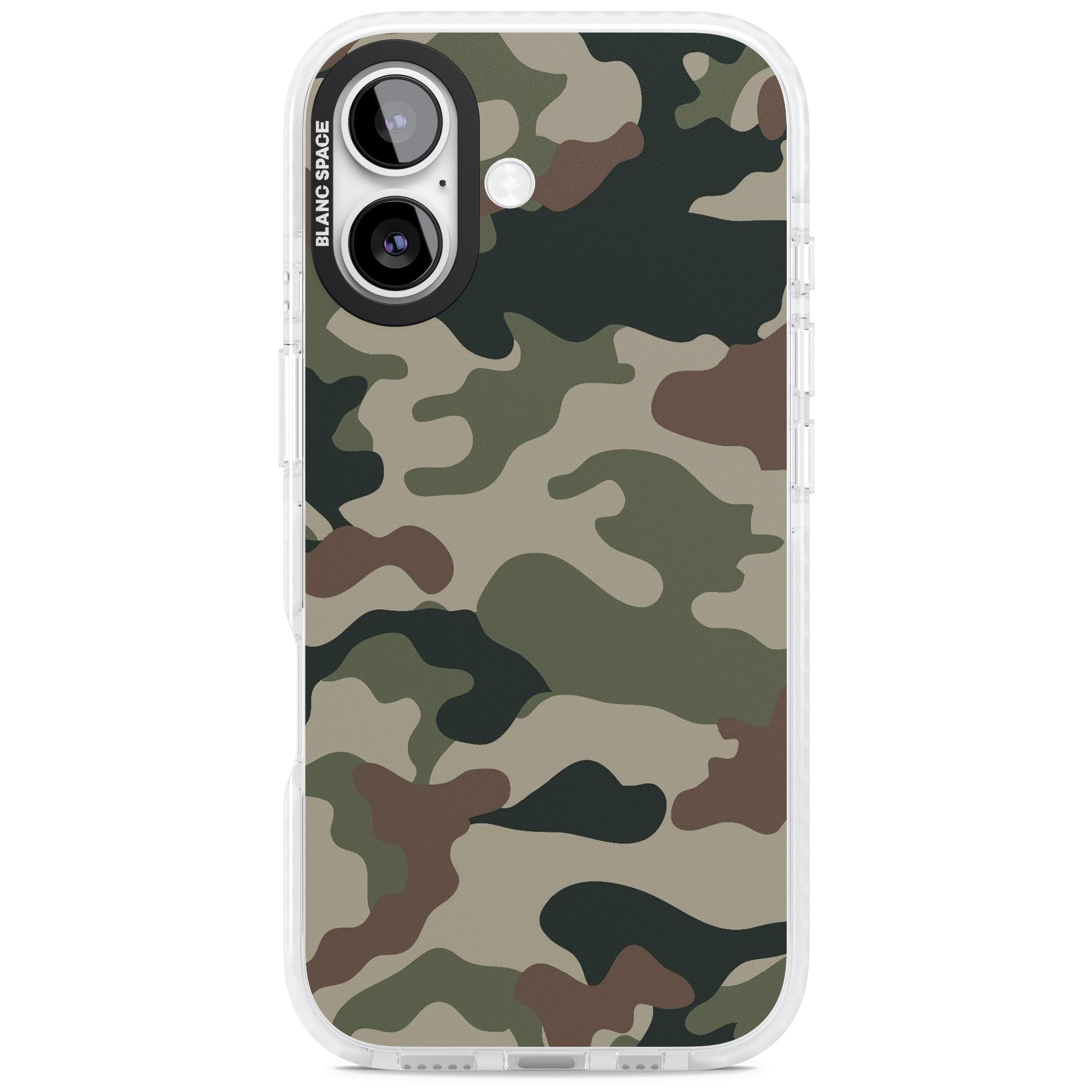Green And Brown Camo iPhone 17 Impact Pro Clear Phone Case