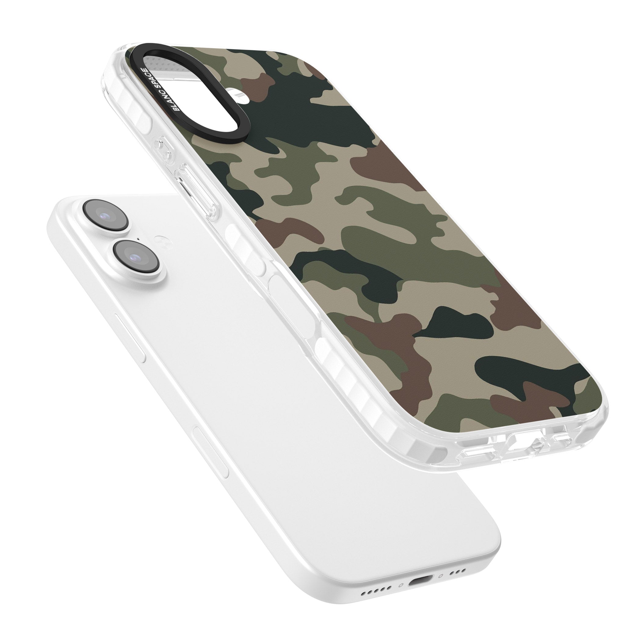 Green And Brown Camo iPhone 17 Impact Pro Clear Phone Case Colours