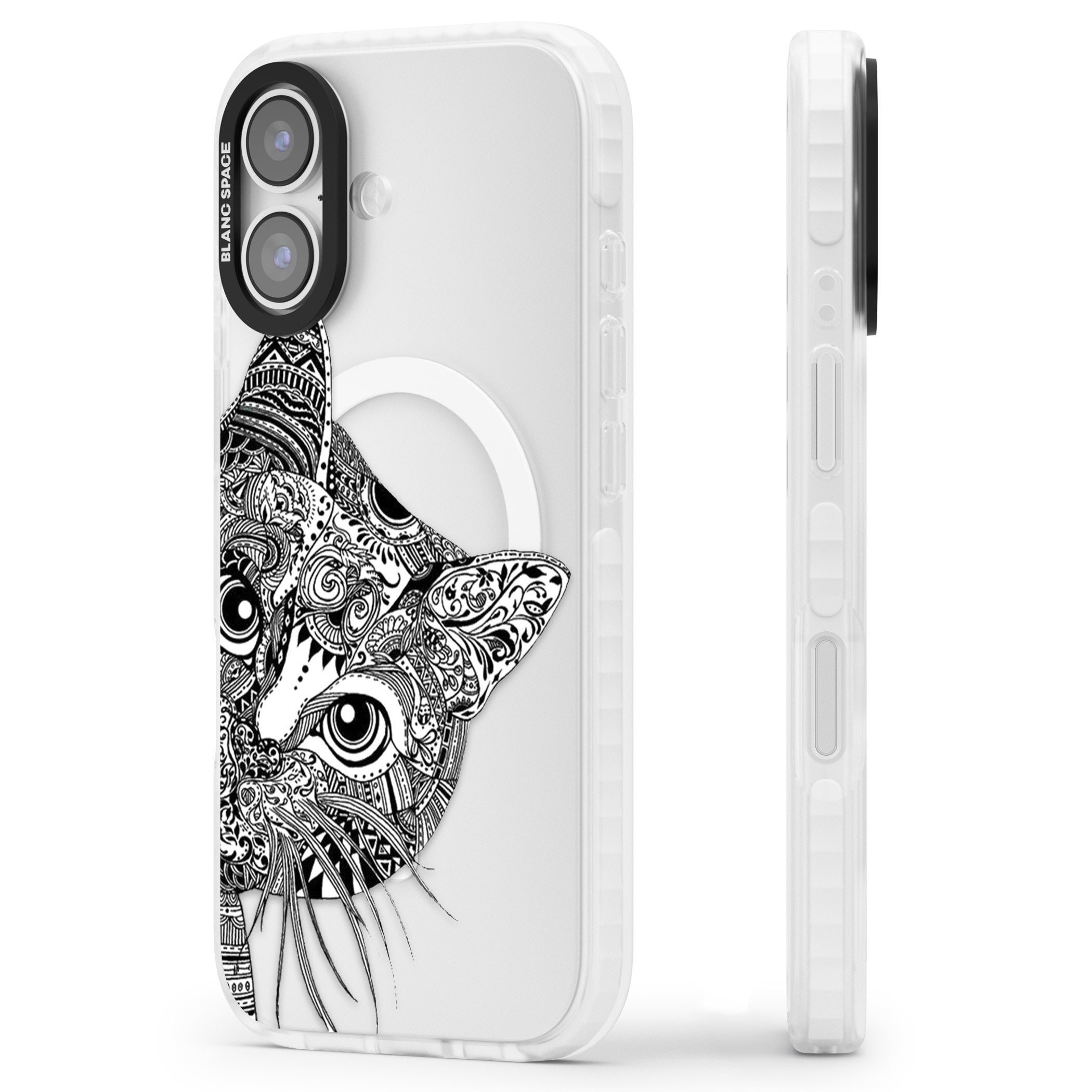 Henna Cat iPhone 17 Impact Pro Clear Phone Case Side Profile