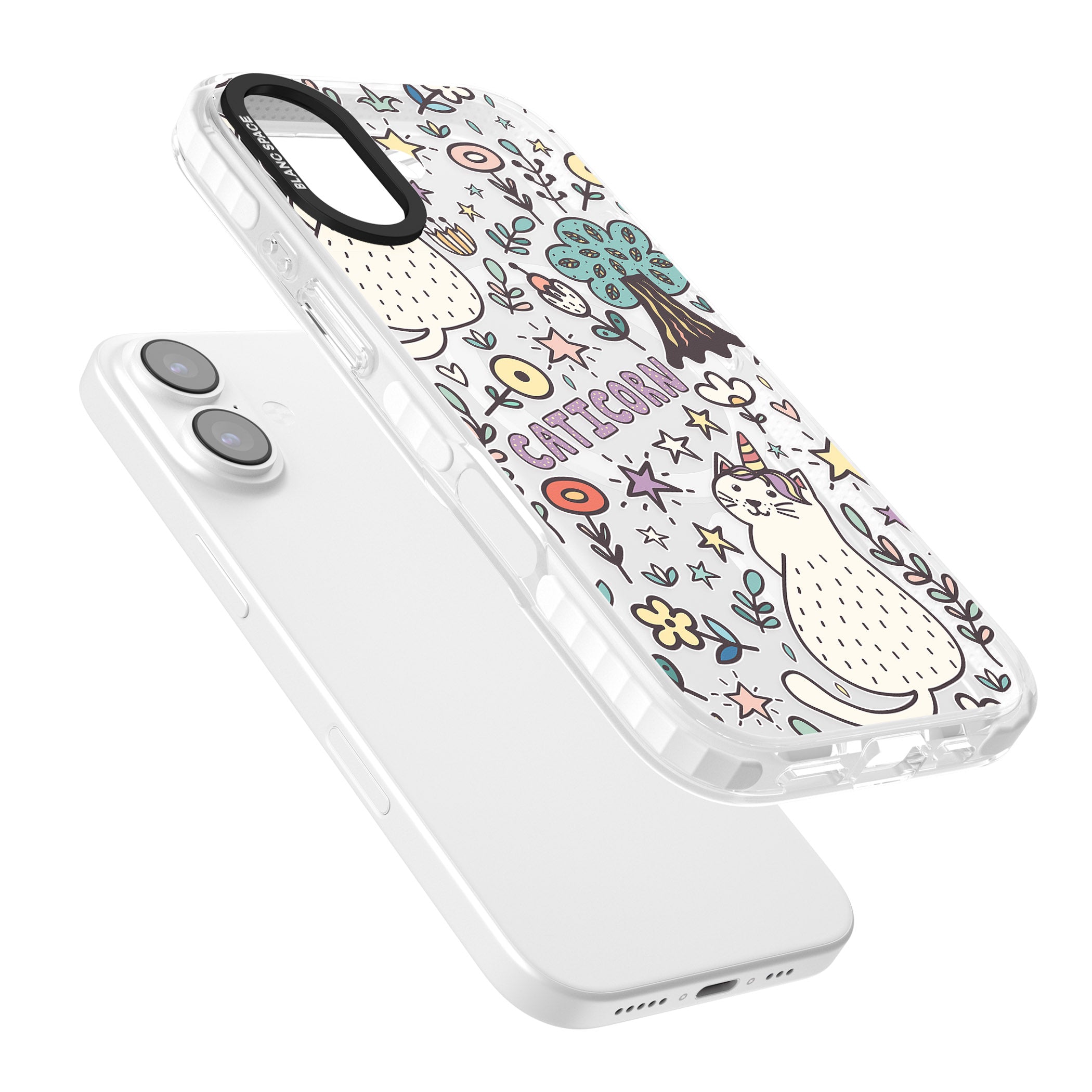 Caticorn Pattern iPhone 17 Impact Pro Clear Phone Case Colours