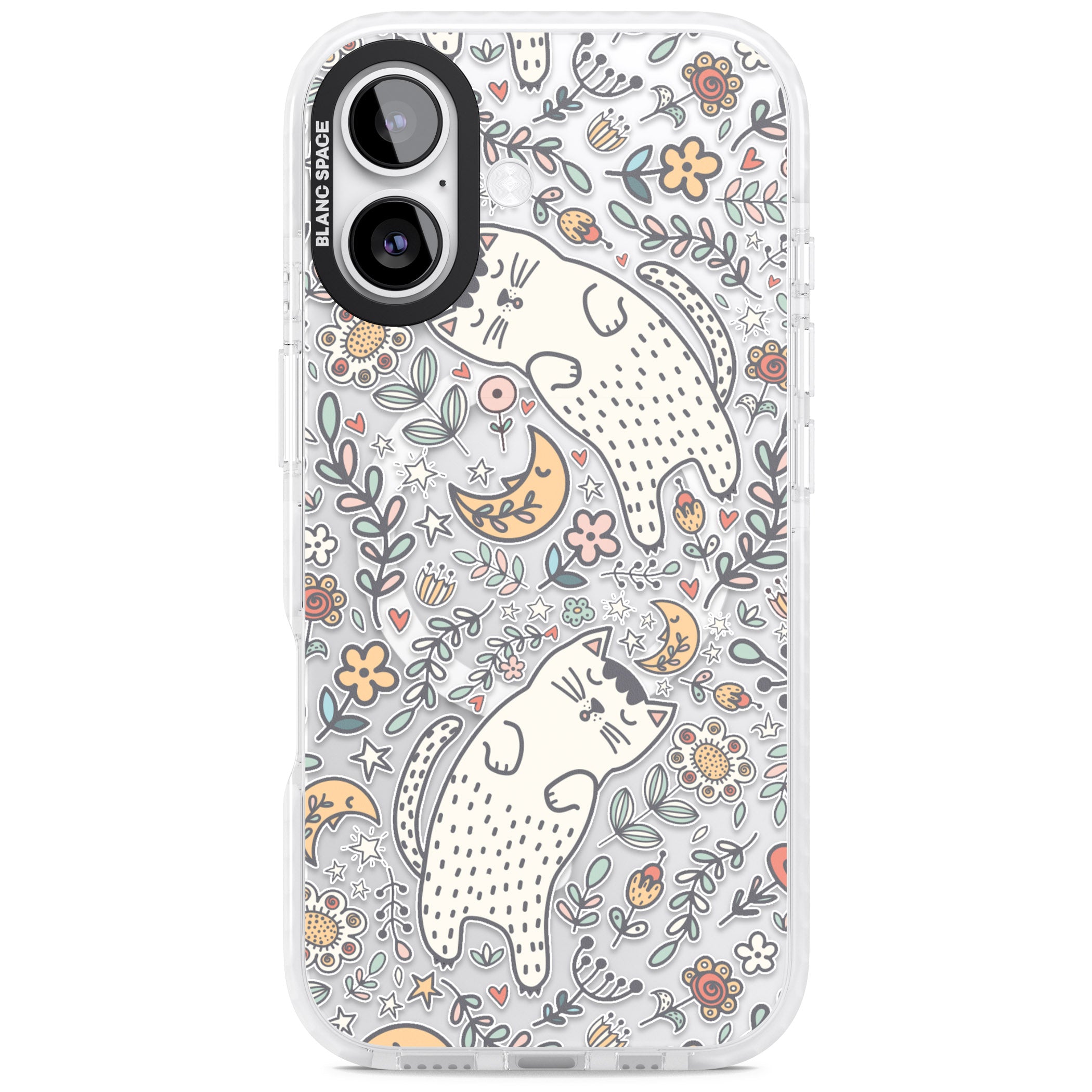 Sleeping Cat Pattern iPhone 17 Impact Pro Clear Phone Case