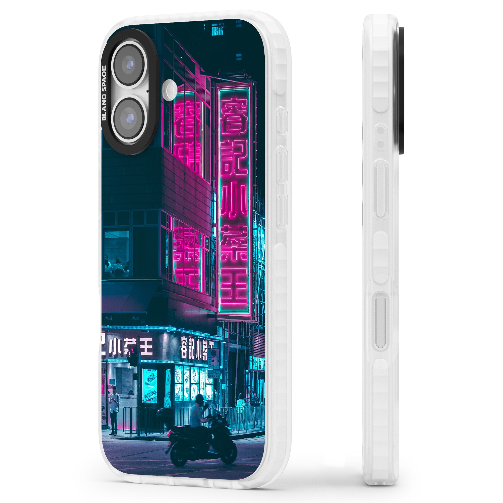 Neon City Ride iPhone 17 Impact Pro Clear Phone Case Side Profile