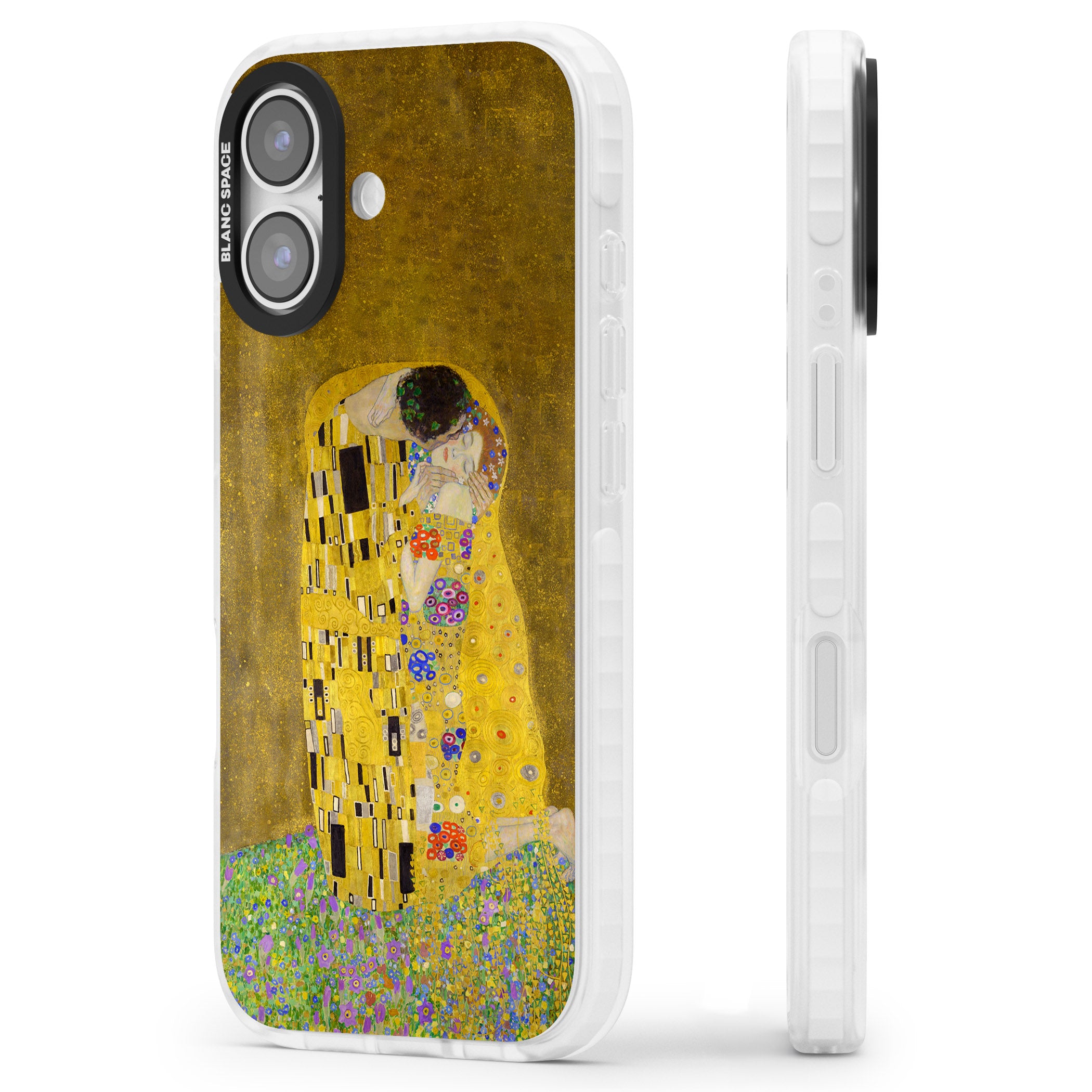 The Kiss iPhone 17 Impact Pro Clear Phone Case Side Profile