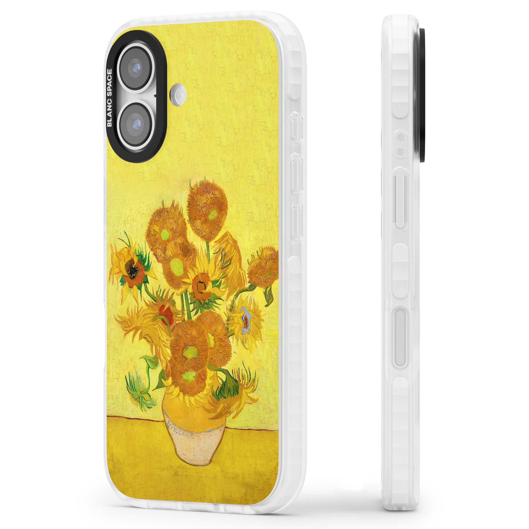 Sunflowers iPhone 17 Impact Pro Clear Phone Case Side Profile