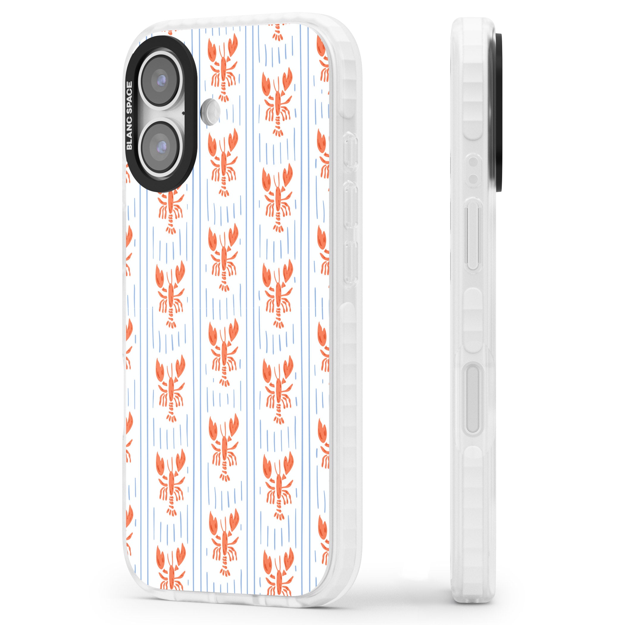 Lobster Stripes iPhone 17 Impact Pro Clear Phone Case Side Profile