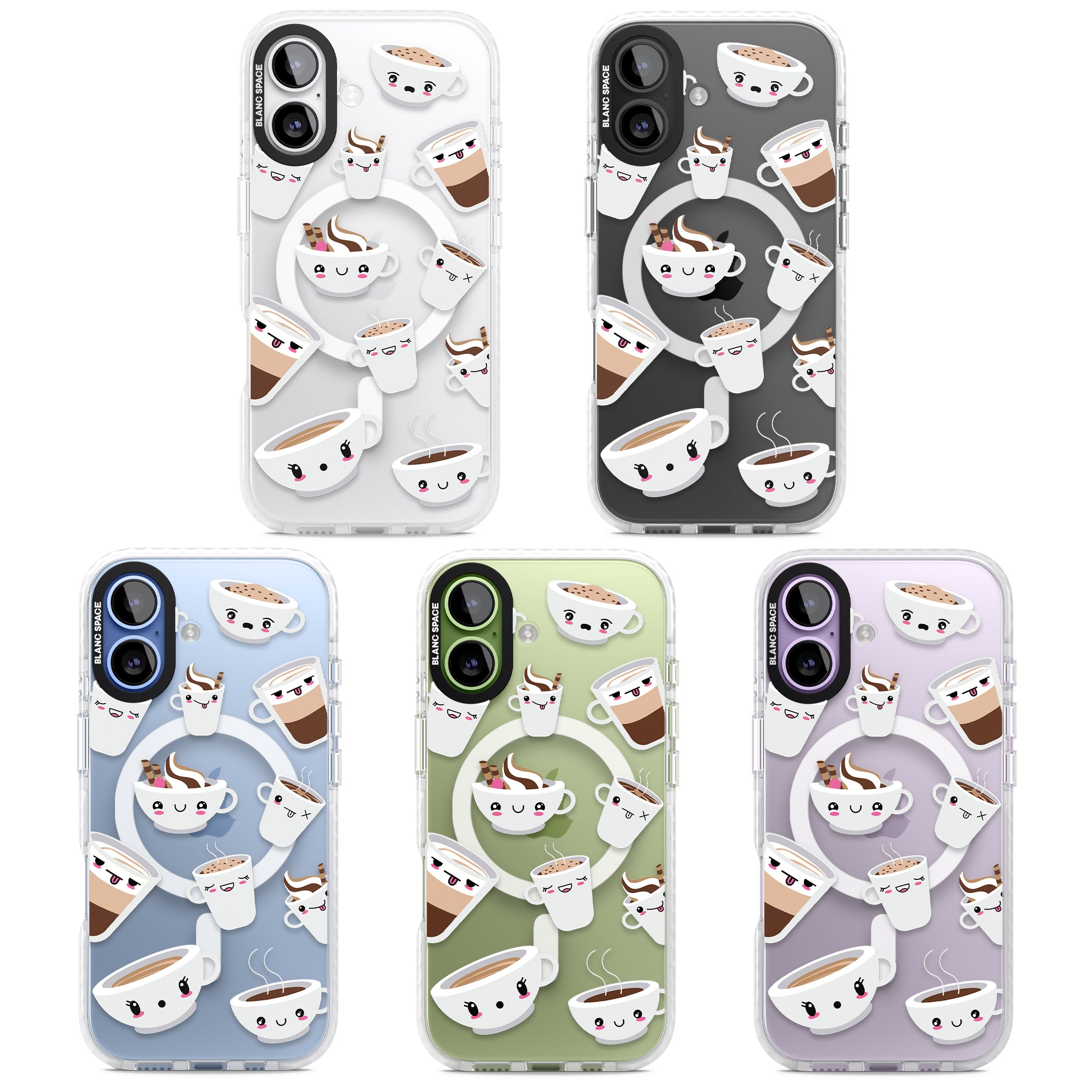 Coffee Faces iPhone 17 Impact Pro Clear Phone Case APT Impact Protection