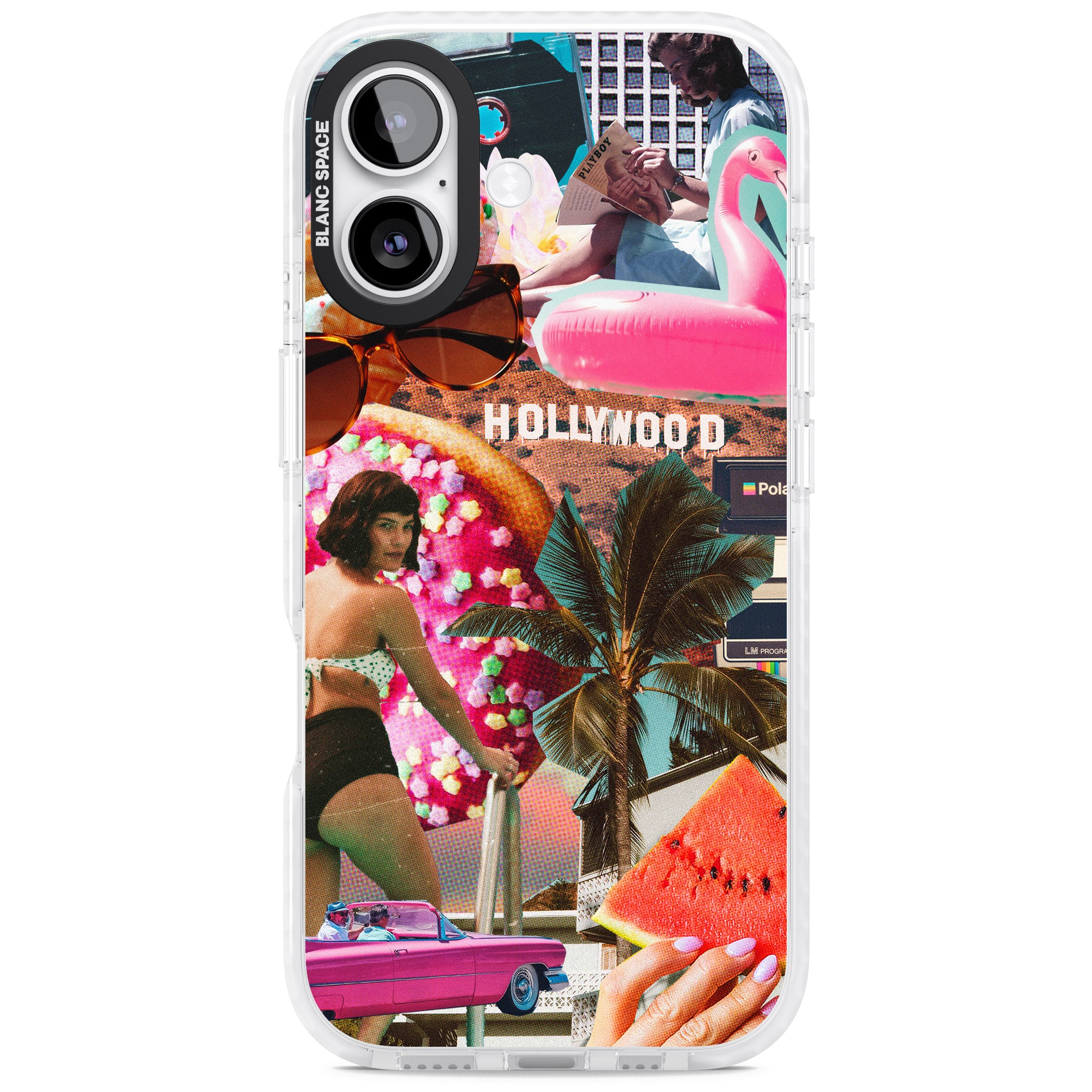 Hollywood Retro Collage iPhone 17 Impact Pro Clear Phone Case