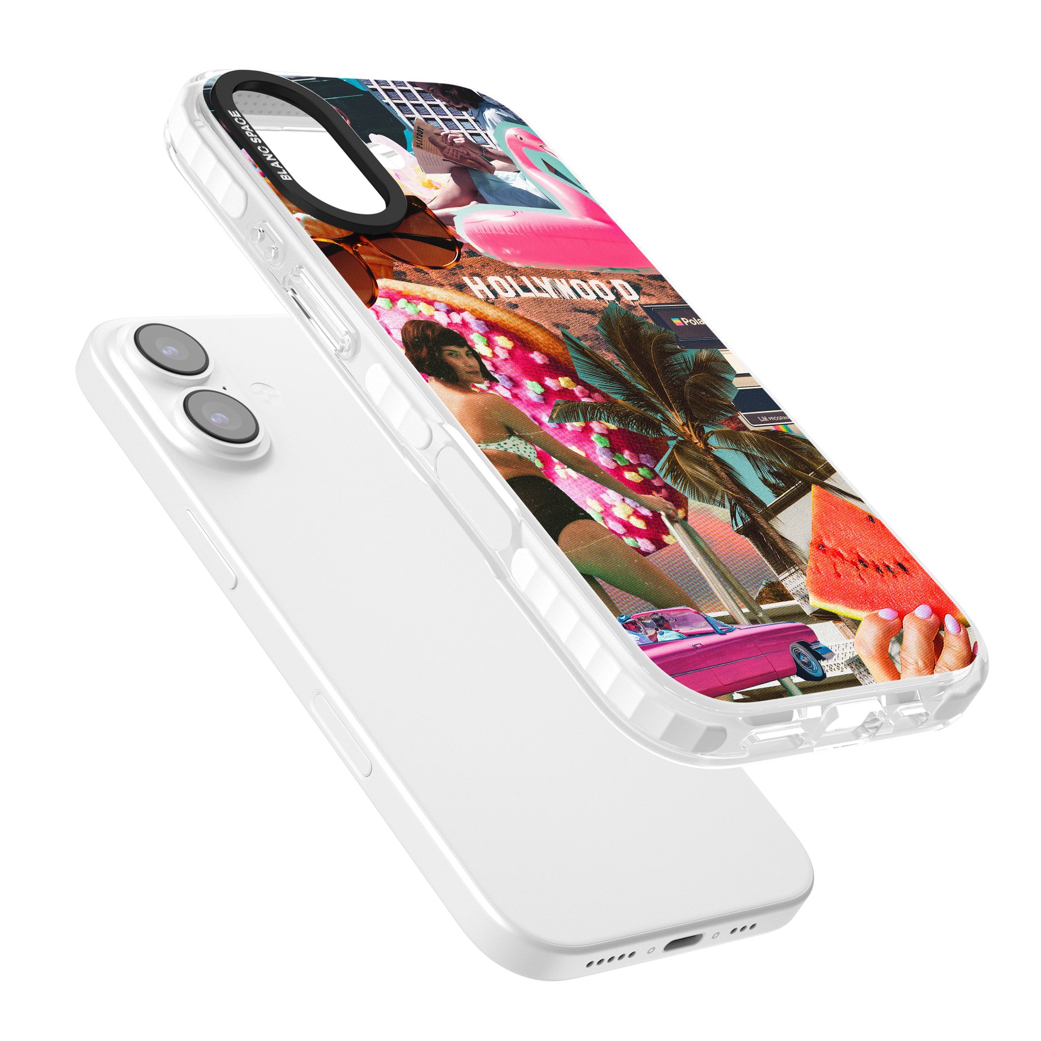 Hollywood Retro Collage iPhone 17 Impact Pro Clear Phone Case Colours