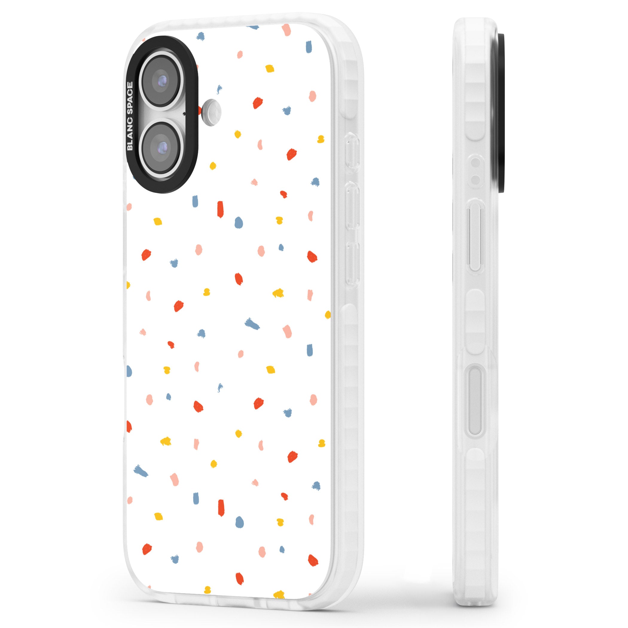 Confetti Speckle iPhone 17 Impact Pro Clear Phone Case Side Profile