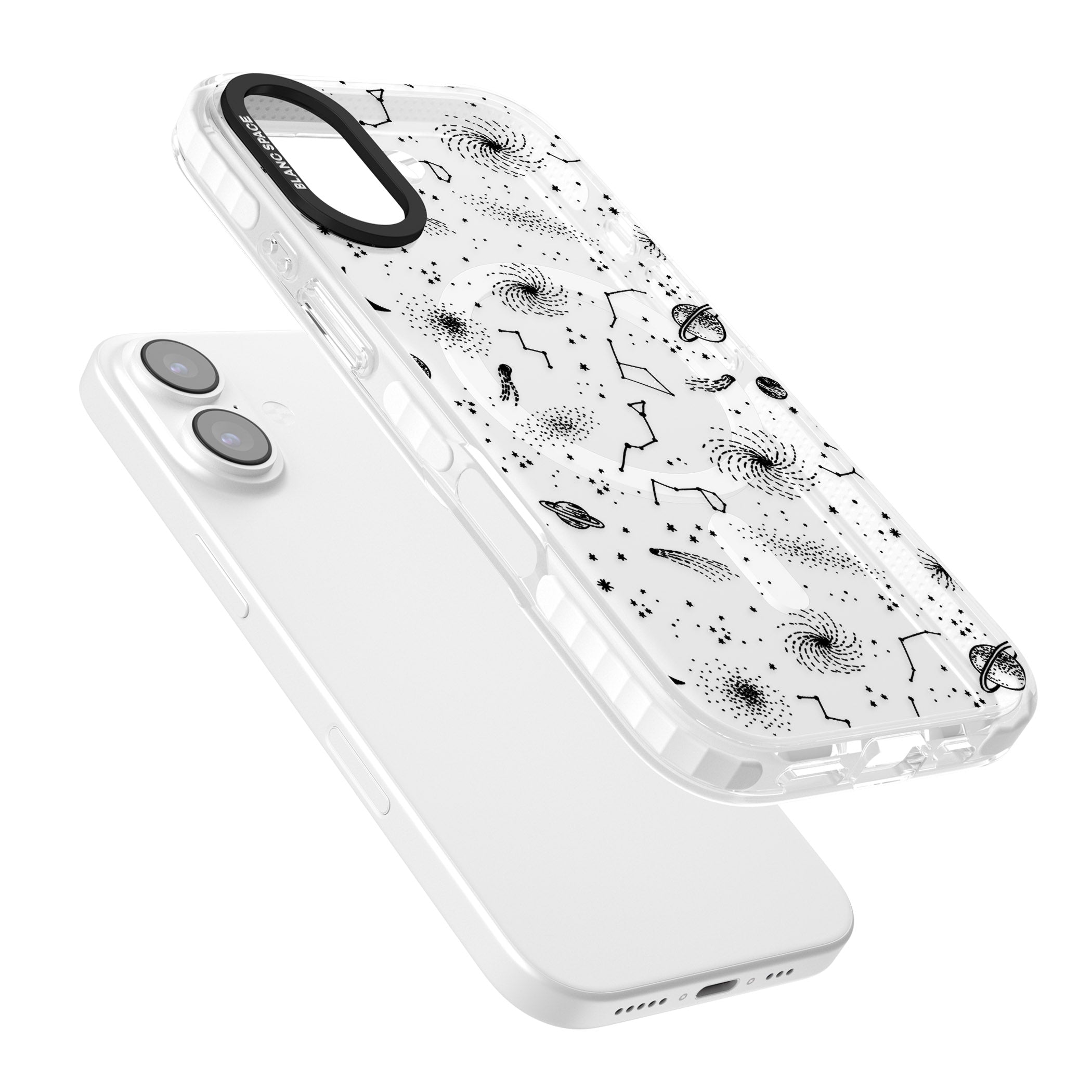 Galactic Sketch iPhone 17 Impact Pro Clear Phone Case Colours