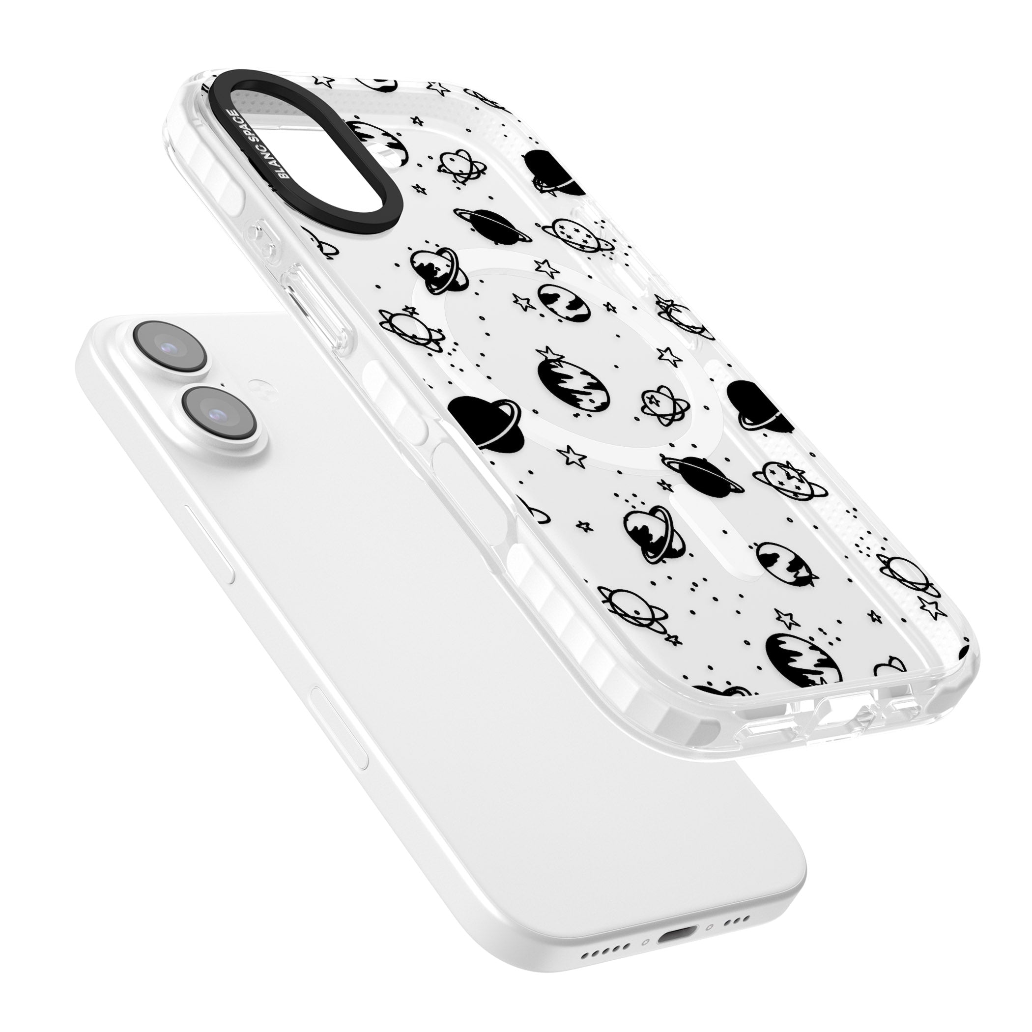 Black Planets iPhone 17 Impact Pro Clear Phone Case Colours