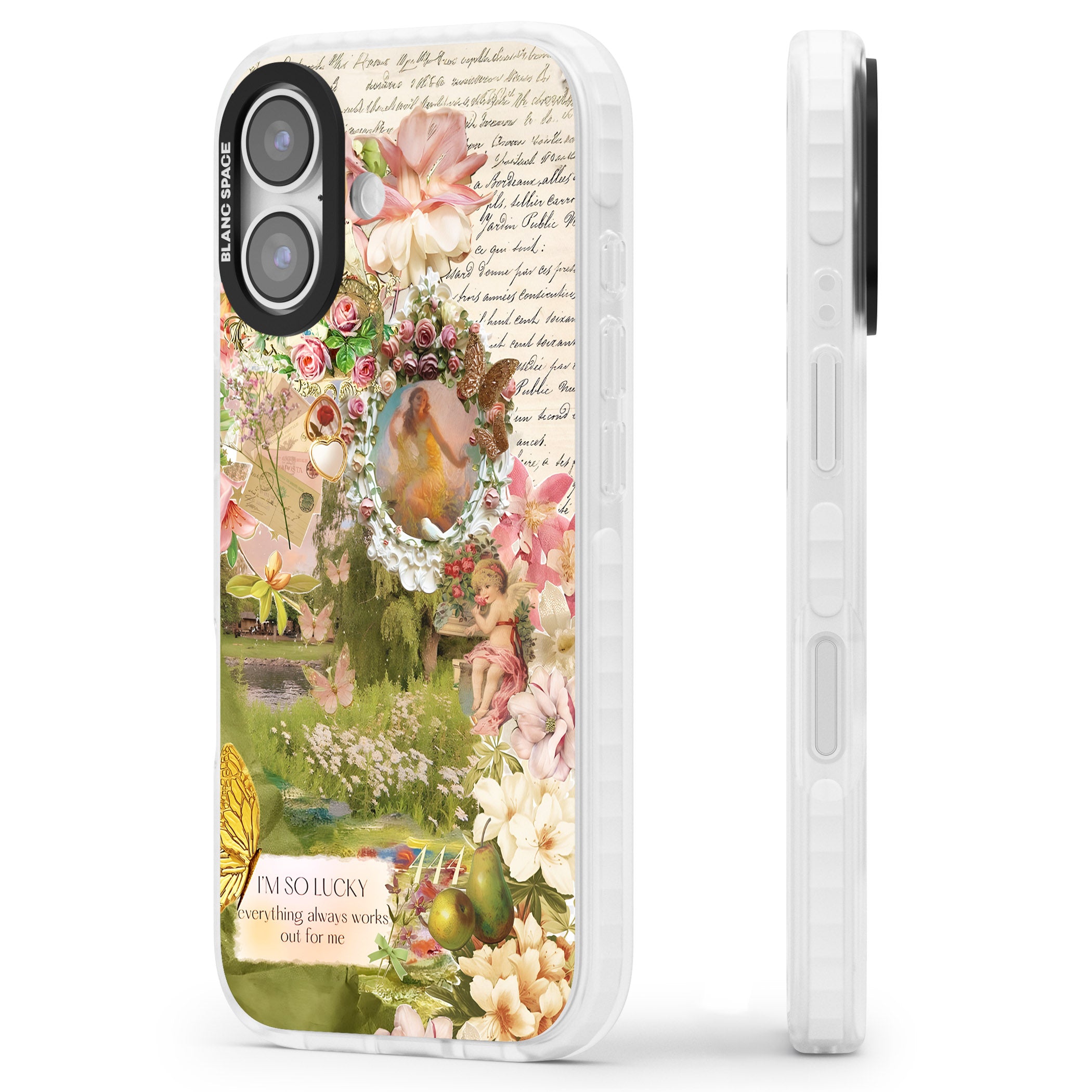 Nature in Pink iPhone 17 Impact Pro Clear Phone Case Side Profile