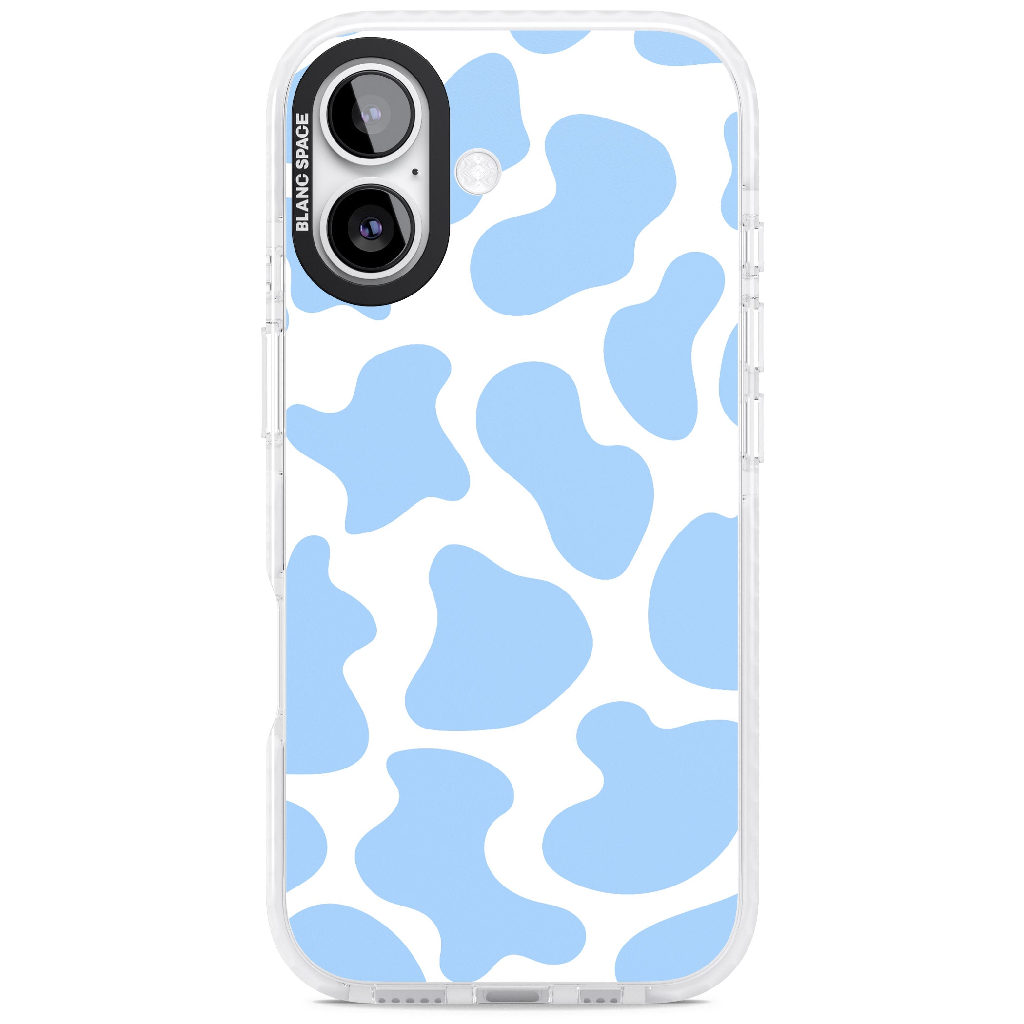 Blue And White Cow Print iPhone 17 Impact Pro Clear Phone Case