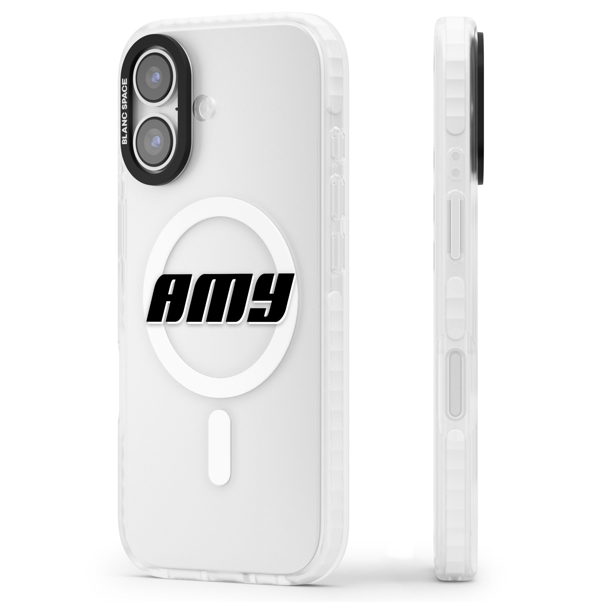 Personalised Bold Name iPhone 17 Impact Pro Clear Phone Case Side Profile
