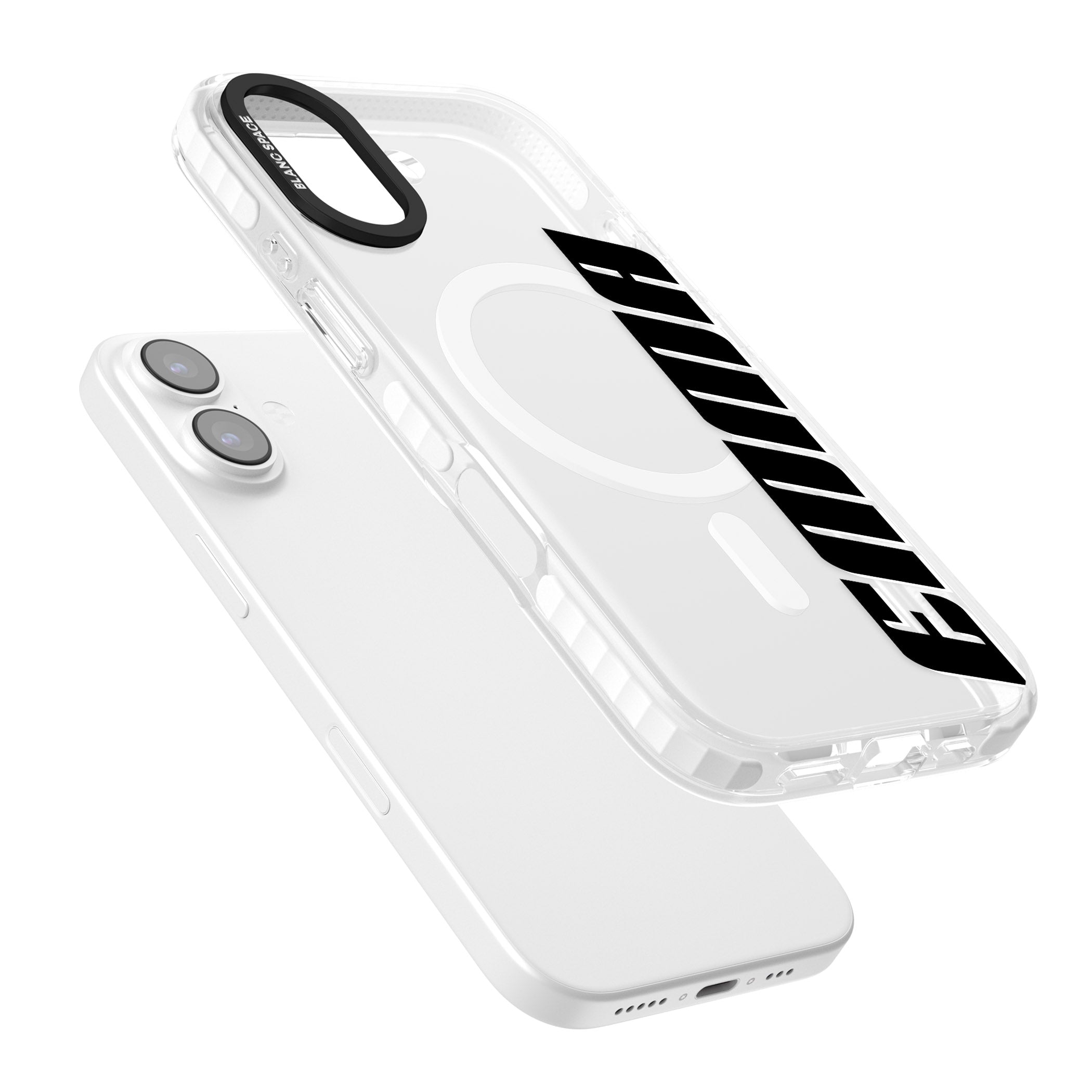 Personalised Vertical Bold Name iPhone 17 Impact Pro Clear Phone Case Colours