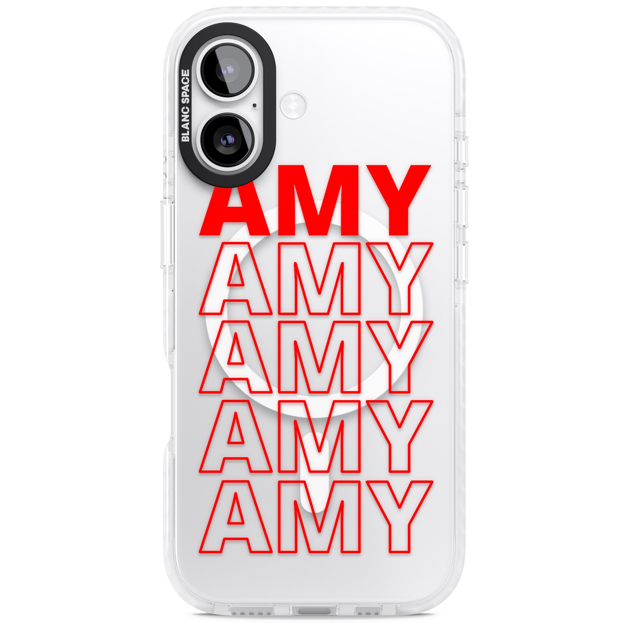 Personalised Bold Name Repeat iPhone 17 Impact Pro Clear Phone Case