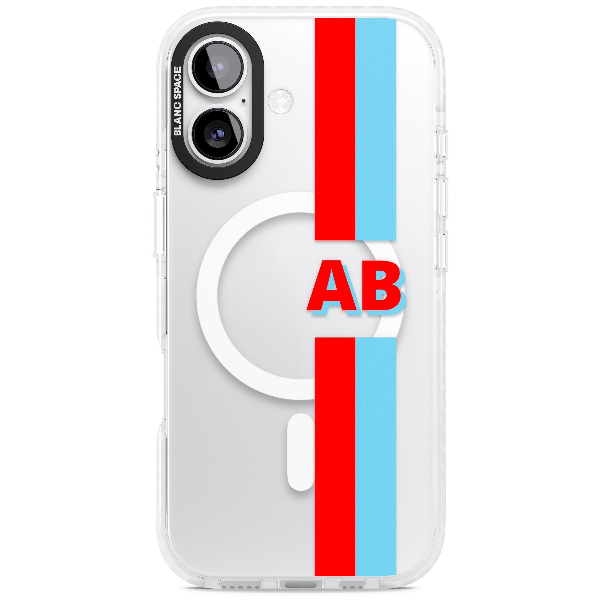 Personalised Bold Striped iPhone 17 Impact Pro Clear Phone Case