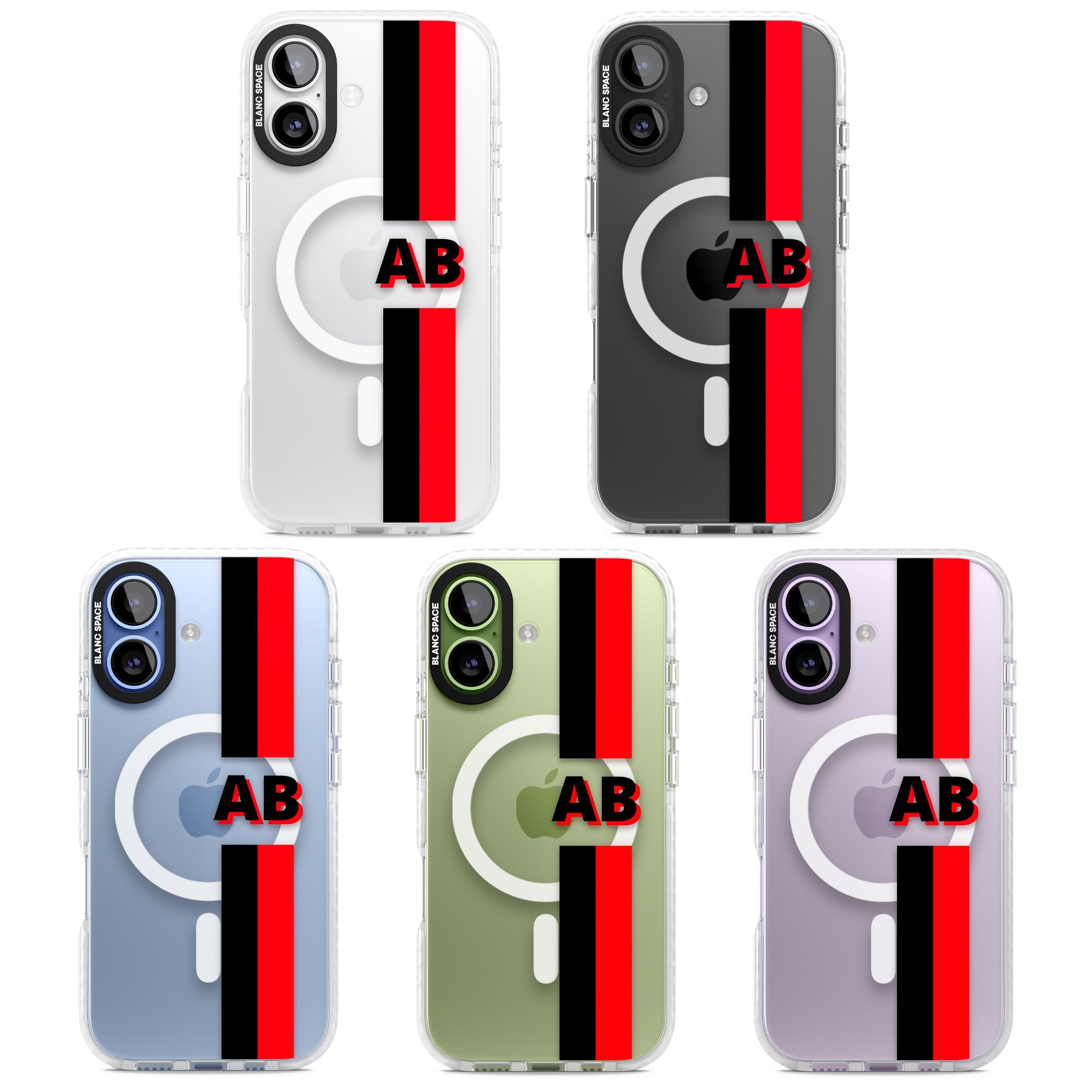 Personalised Bold Stripe iPhone 17 Impact Pro Clear Phone Case APT Impact Protection