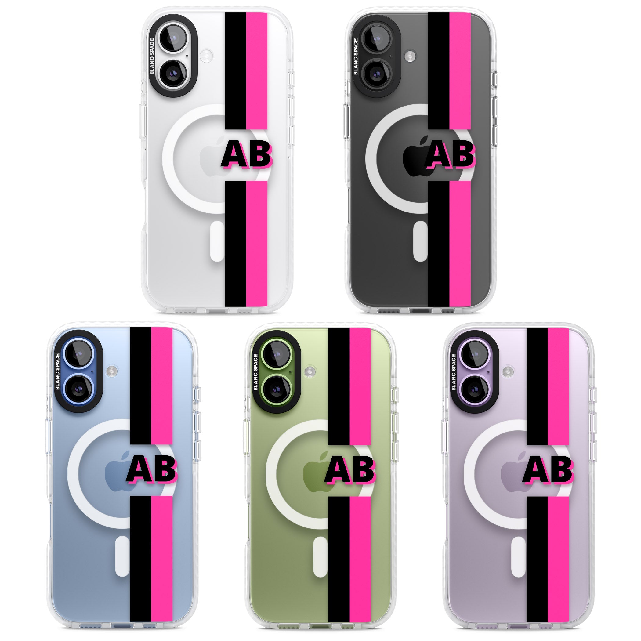 Personalised Bold Name Stripe iPhone 17 Impact Pro Clear Phone Case APT Impact Protection