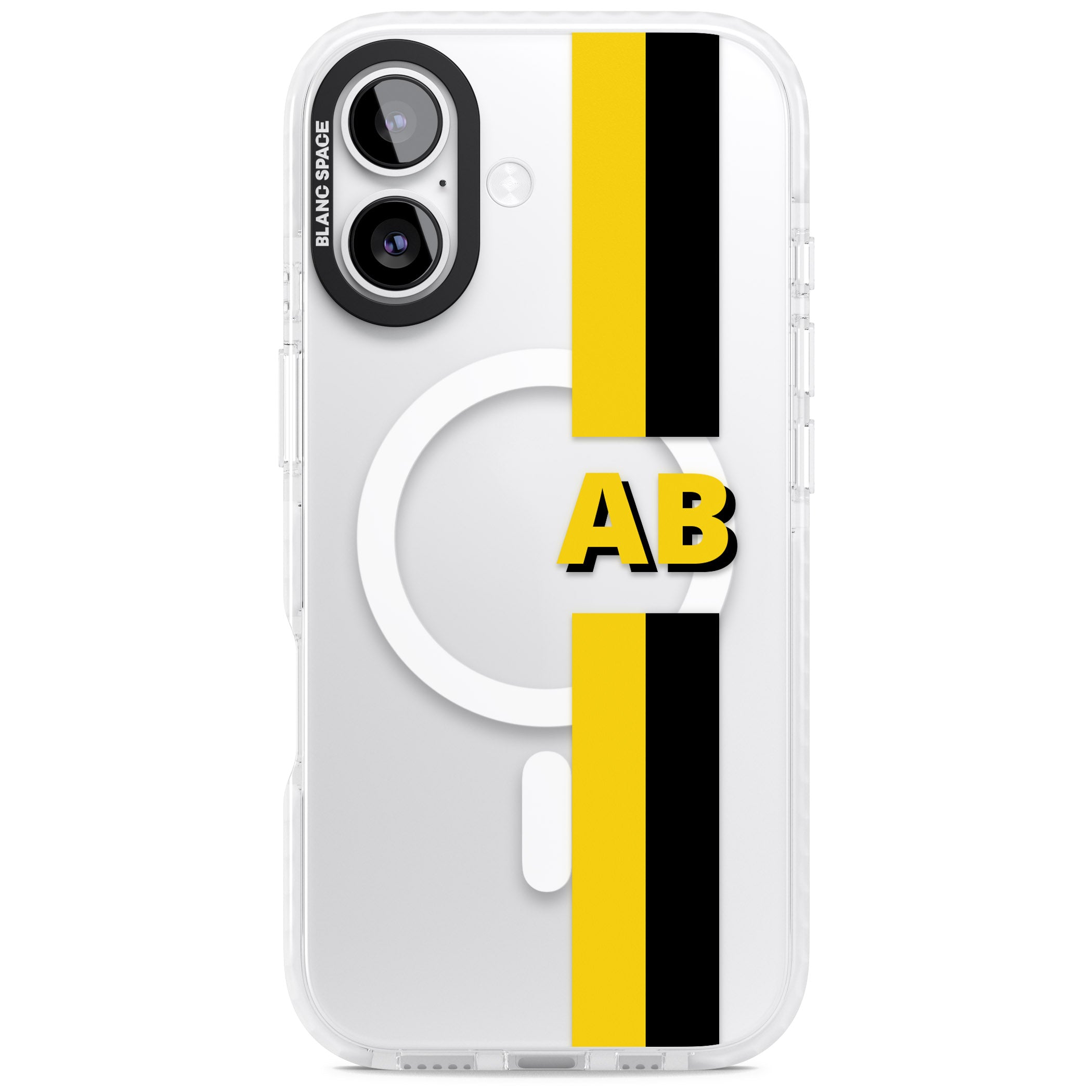 Personalised Bold Name Striped iPhone 17 Impact Pro Clear Phone Case