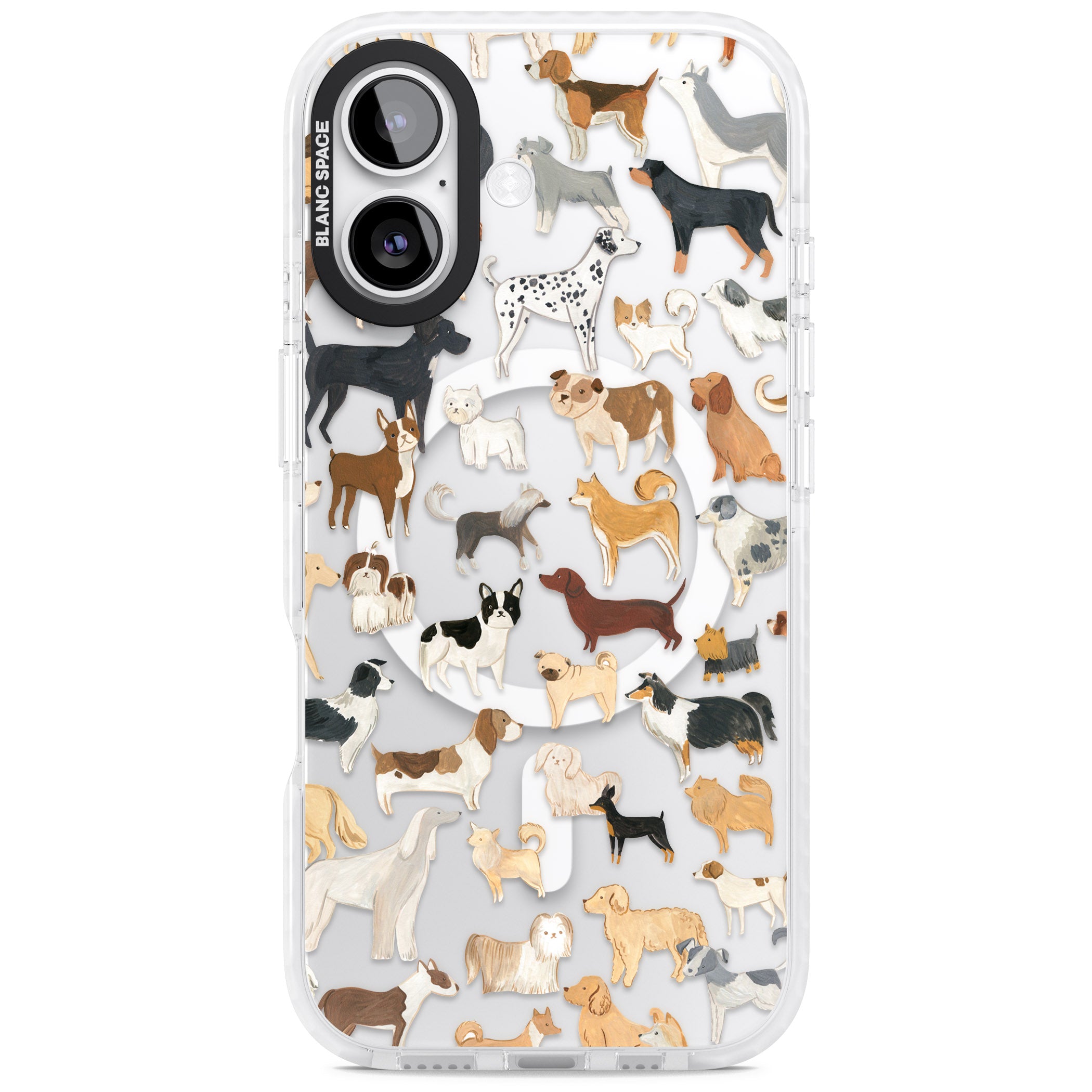 Hand Painted Dogs iPhone 17 Impact Pro Clear Phone Case