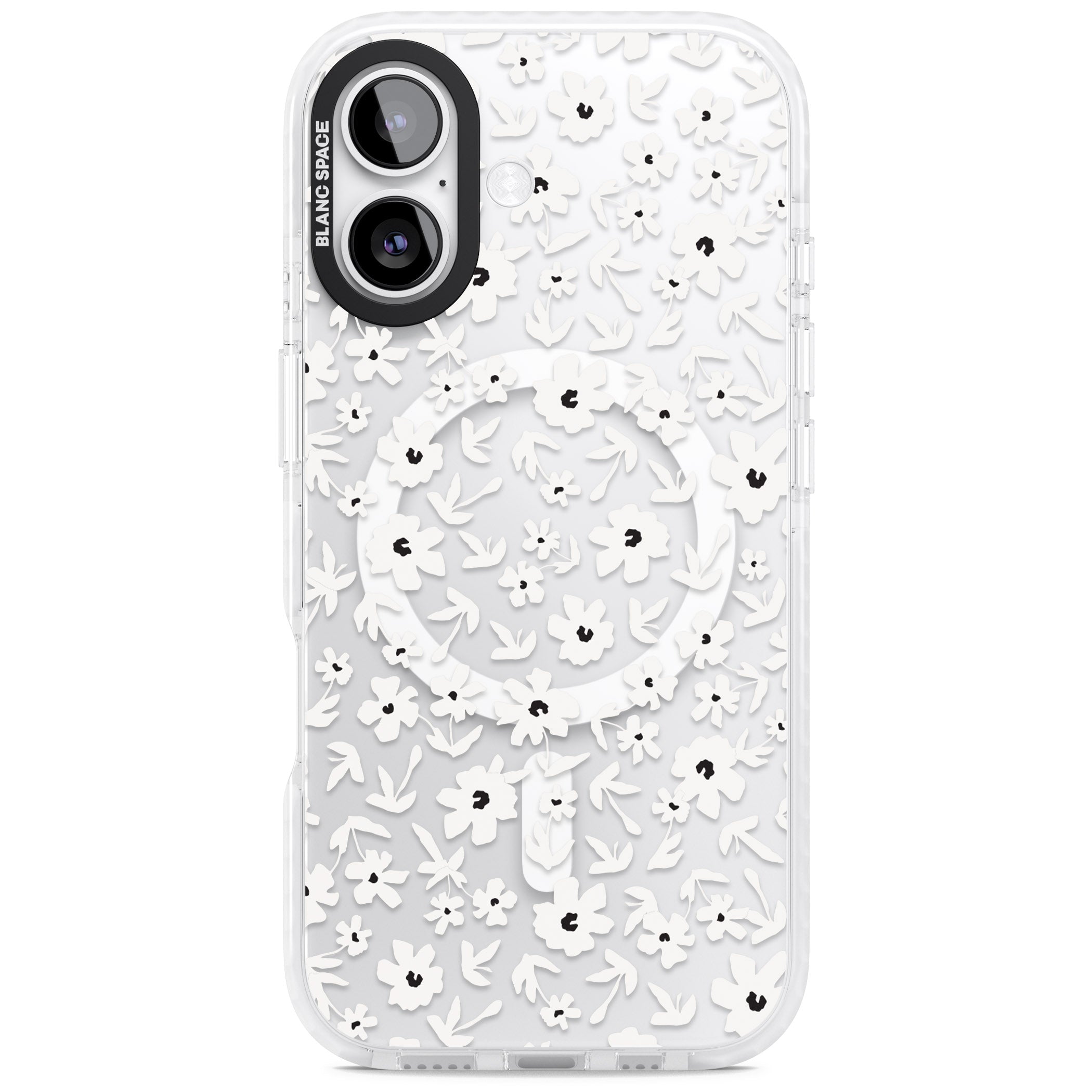 Monochrome Floral iPhone 17 Impact Pro Clear Phone Case