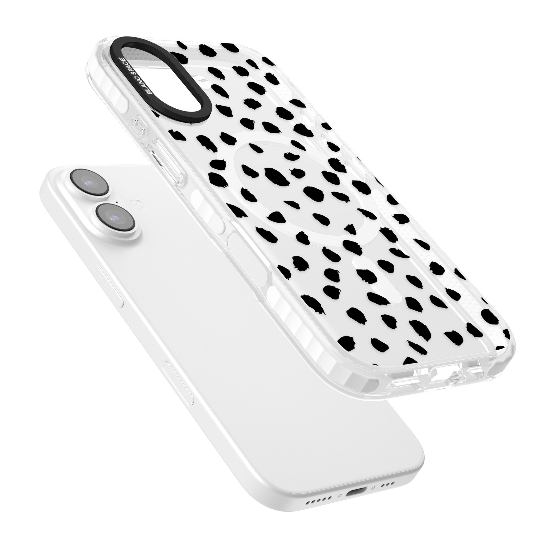 Black Dalmatian Polka Dot iPhone 17 Impact Pro Clear Phone Case Colours