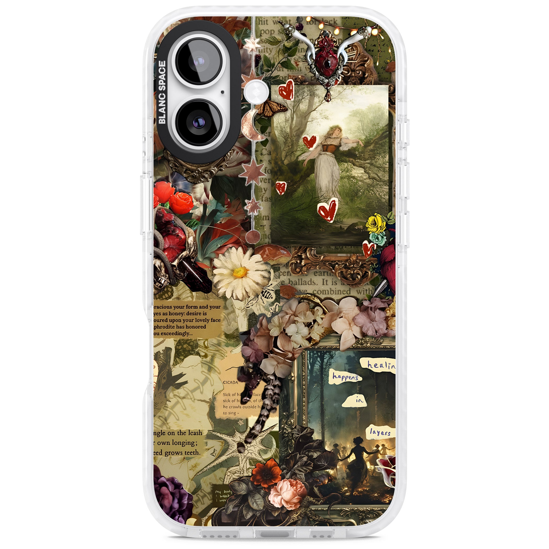 Textbook Romance Collage iPhone 17 Impact Pro Clear Phone Case