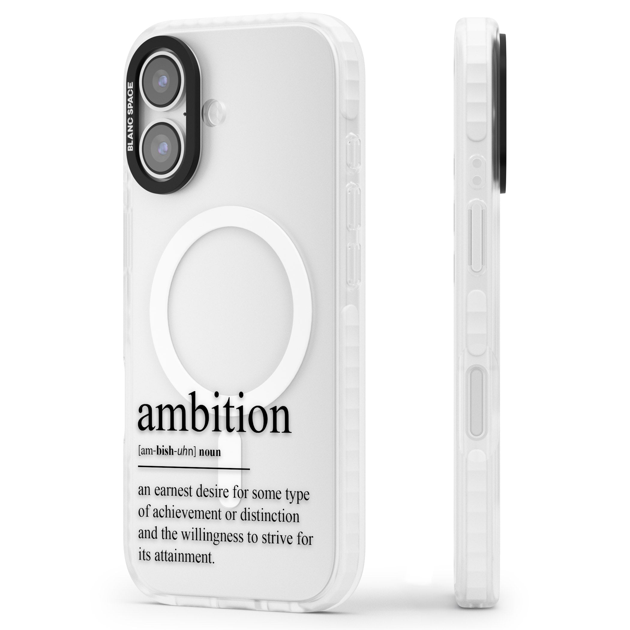 Ambition iPhone 17 Impact Pro Clear Phone Case Side Profile