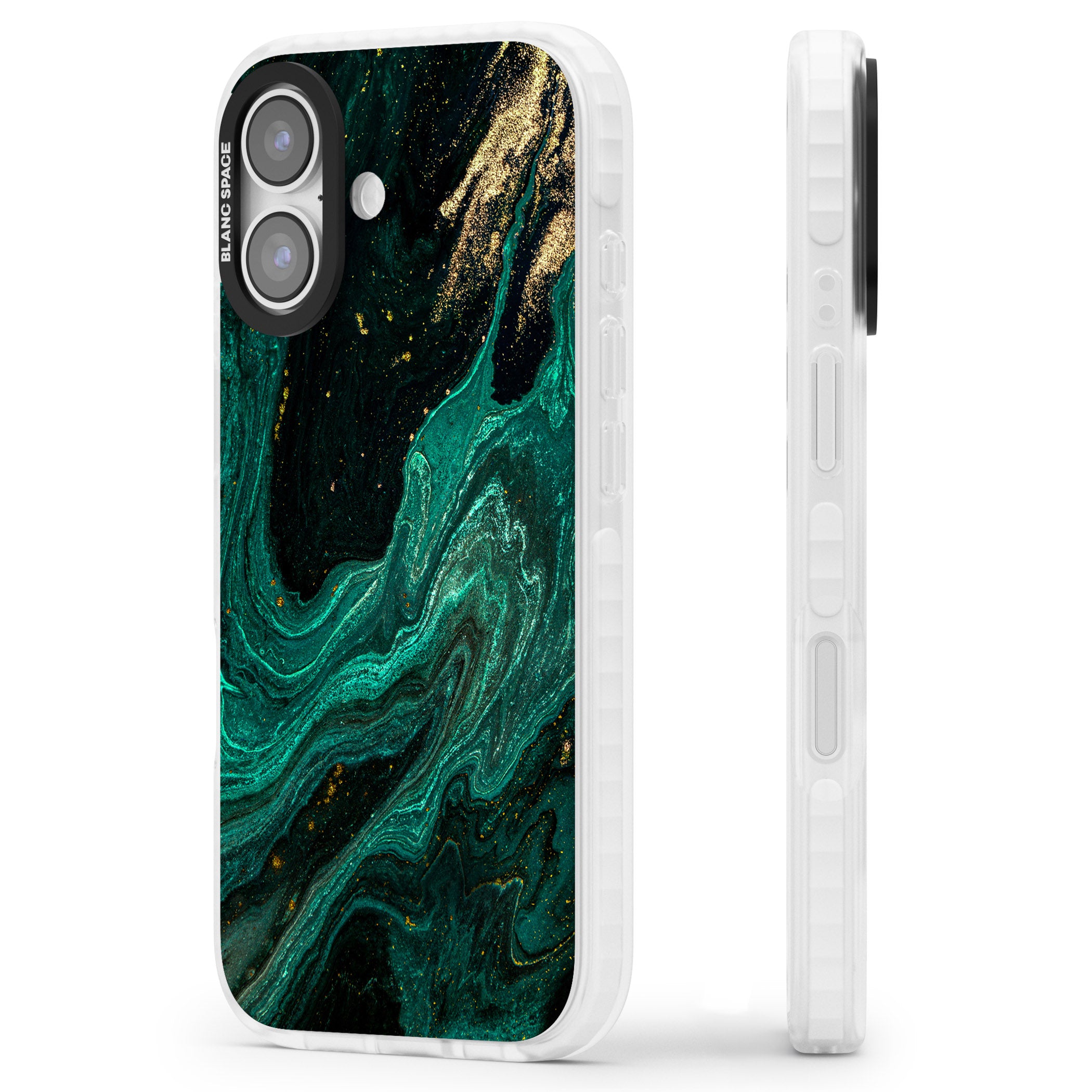 Emerald Lagoon iPhone 17 Impact Pro Clear Phone Case Side Profile