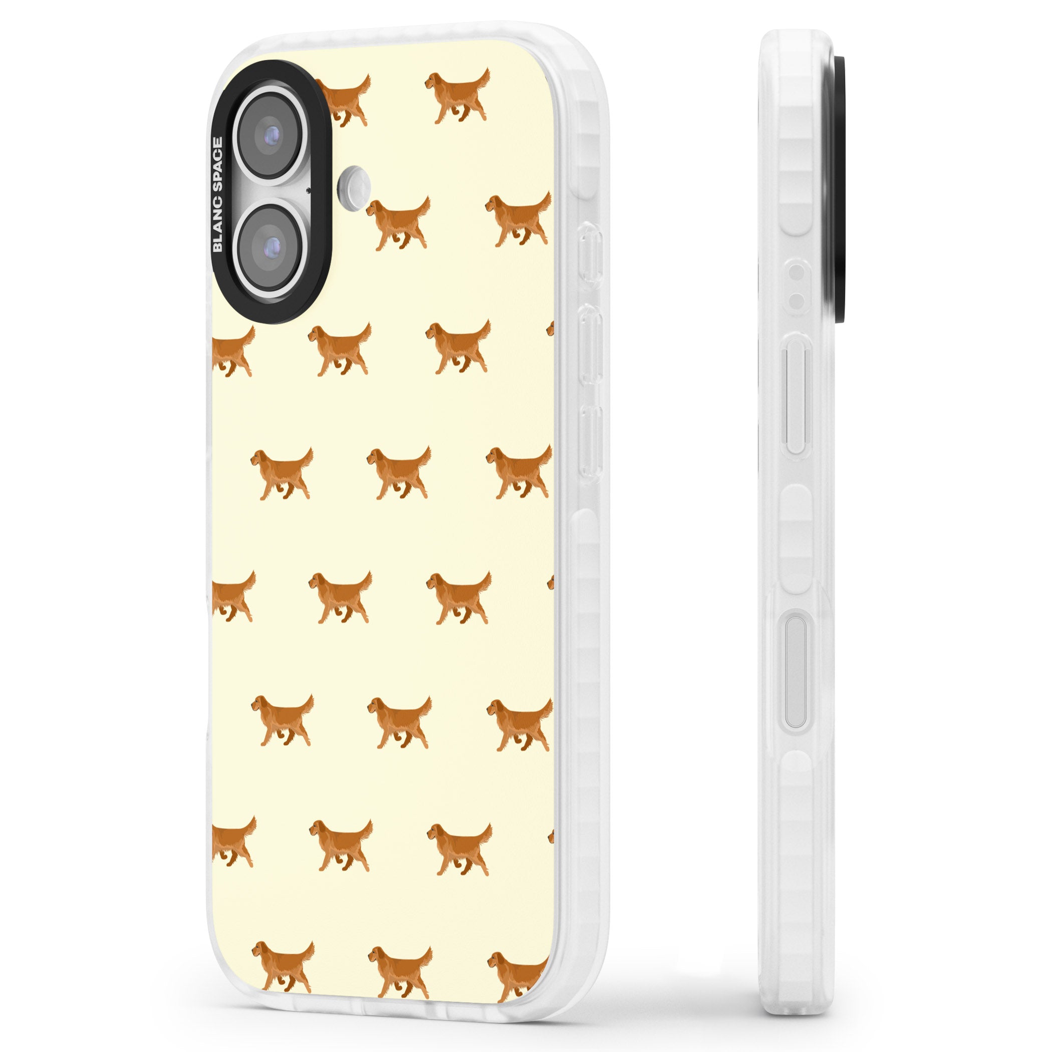 Golden Retriever Dog Pattern iPhone 17 Impact Pro Clear Phone Case Side Profile