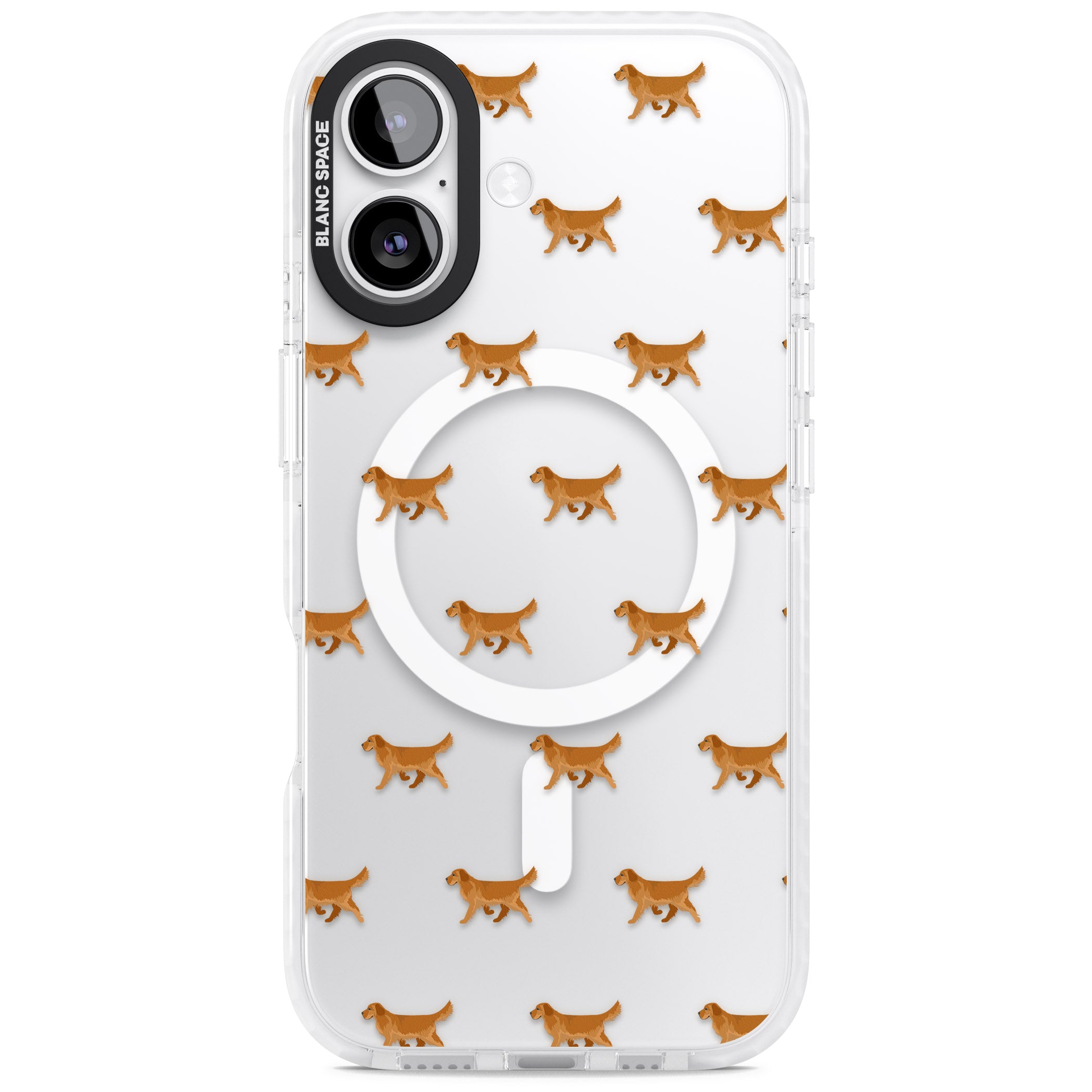 Golden Retriever Dog Pattern Clear iPhone 17 Impact Pro Clear Phone Case