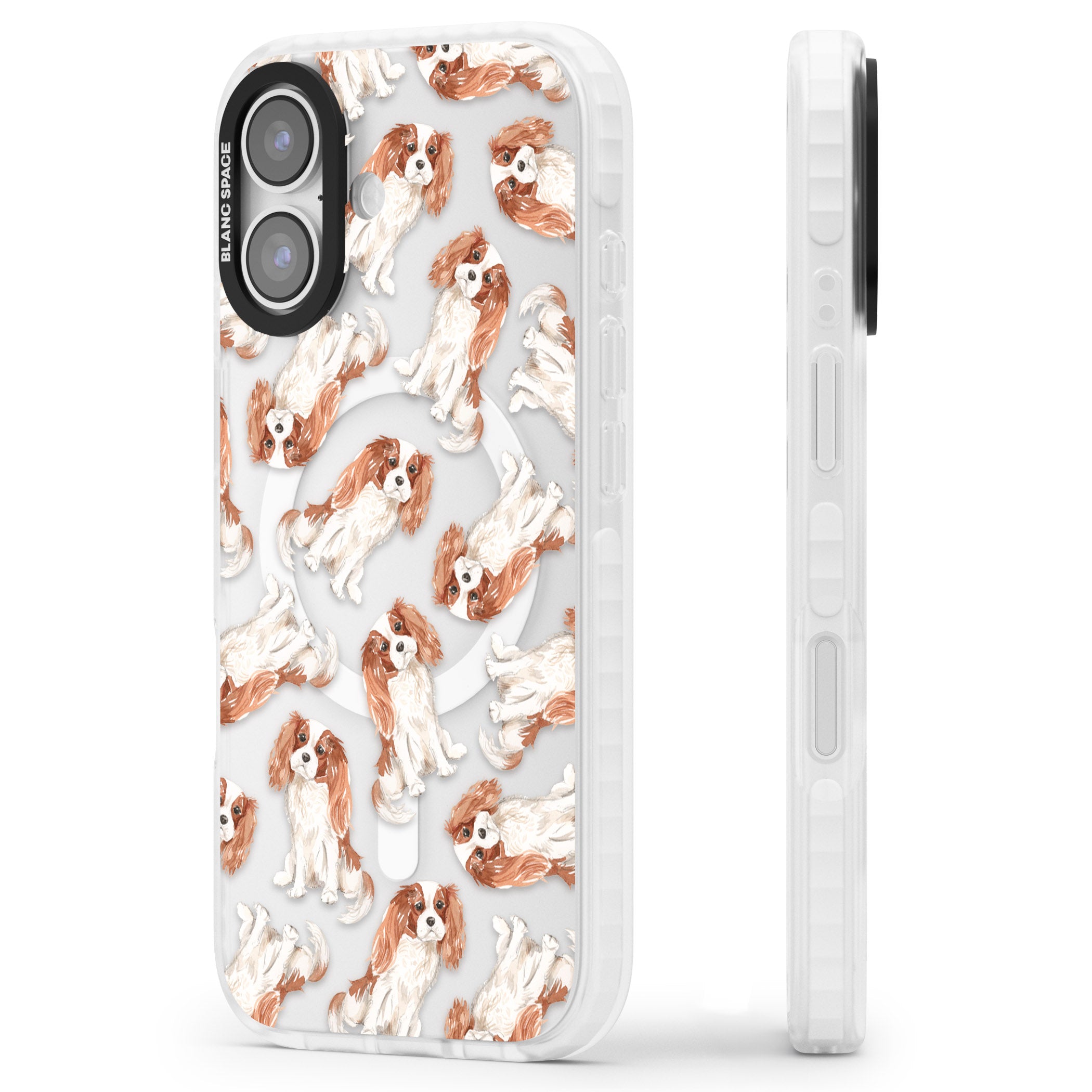 Cavalier King Charles Spaniel iPhone 17 Impact Pro Clear Phone Case Side Profile