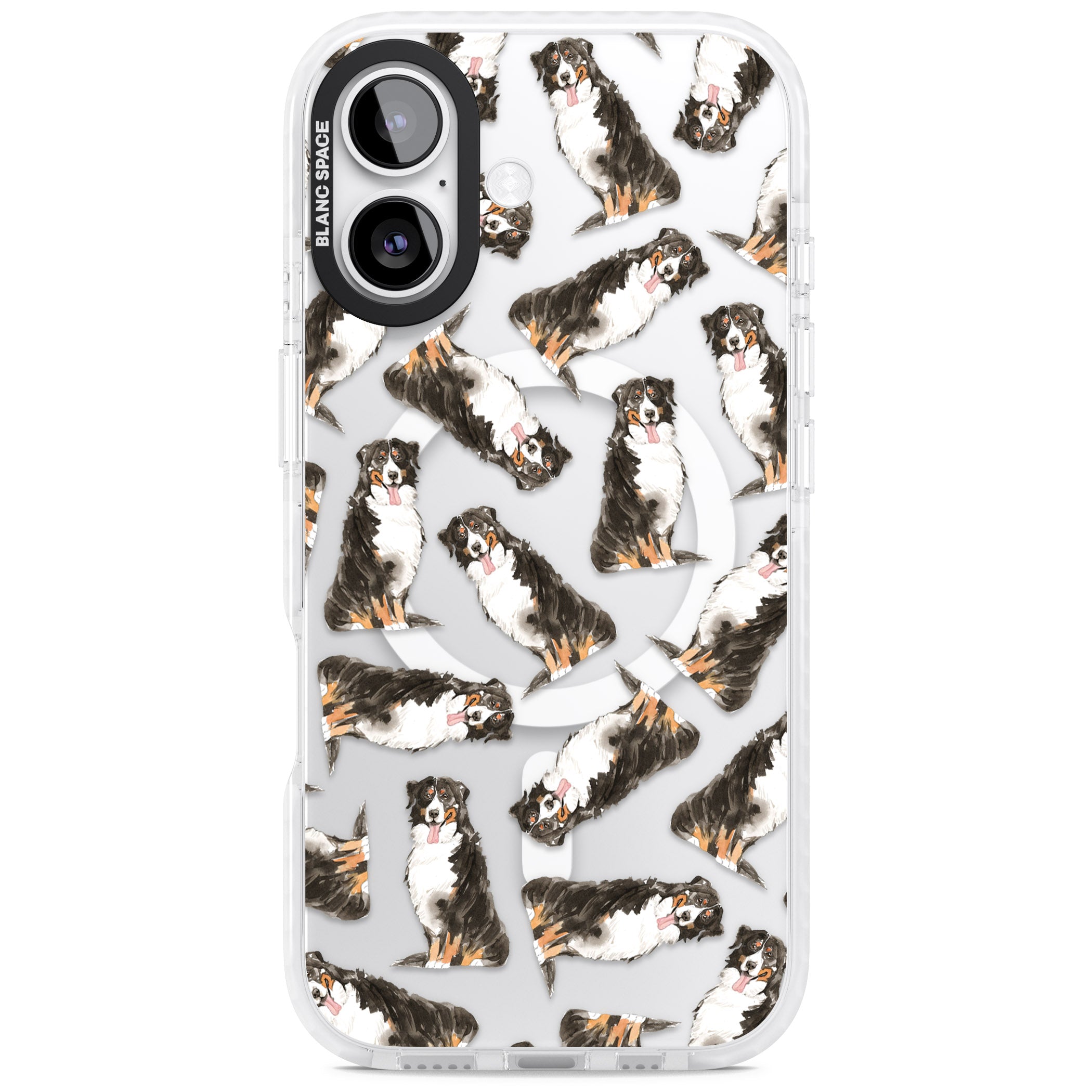 Bernese Mountain Dog Pattern iPhone 17 Impact Pro Clear Phone Case