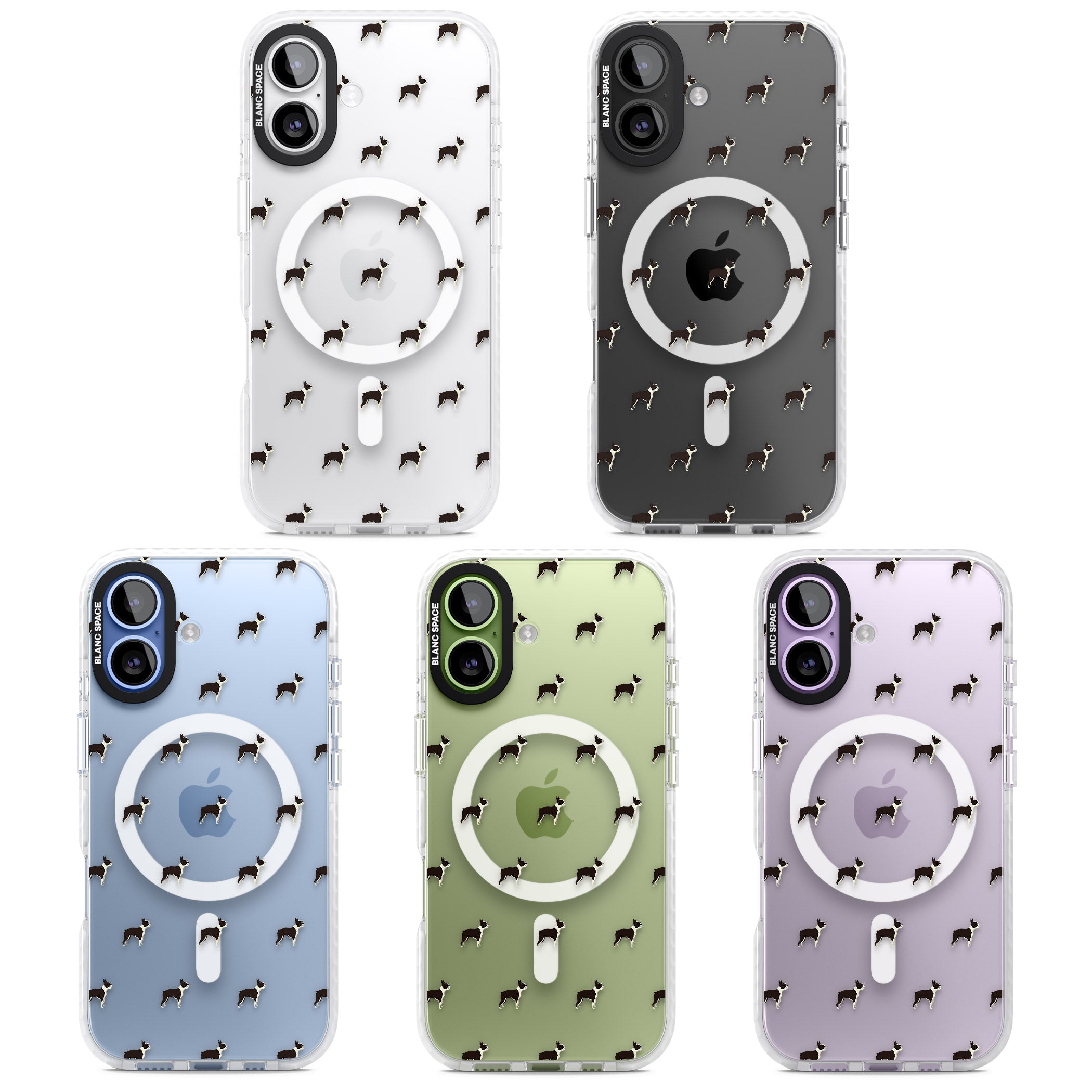 Boston Terrier Pattern iPhone 17 Impact Pro Clear Phone Case APT Impact Protection