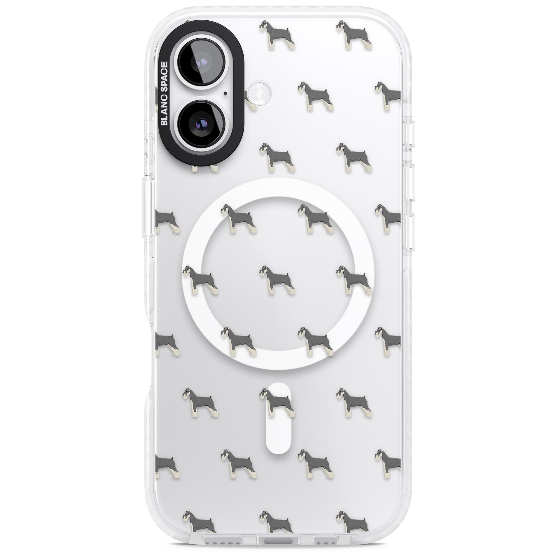 Schnauzer Dog Pattern iPhone 17 Impact Pro Clear Phone Case