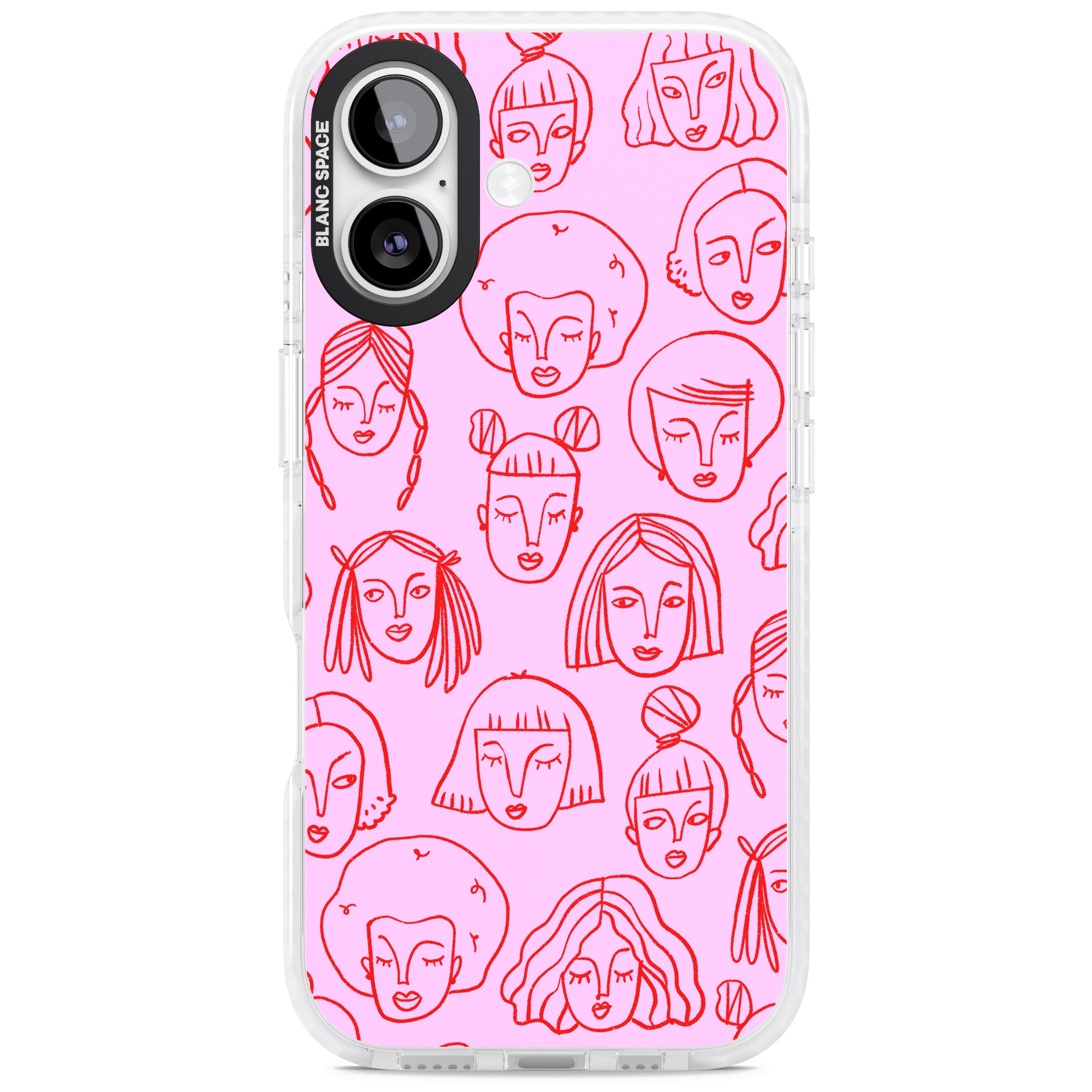 Girl Portrait Doodles iPhone 17 Impact Pro Clear Phone Case