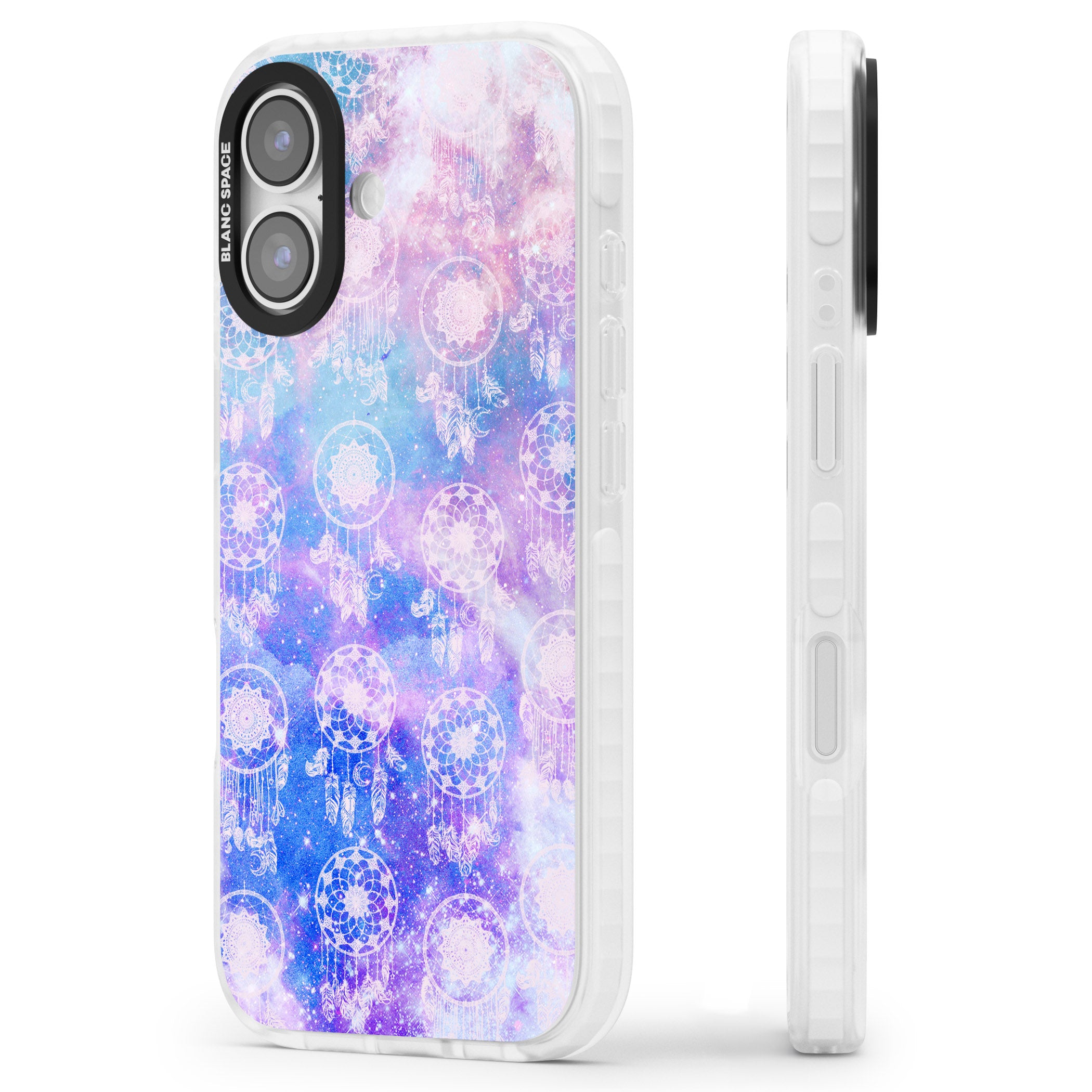 Dreamcatcher Galaxy Tie Dye iPhone 17 Impact Pro Clear Phone Case Side Profile